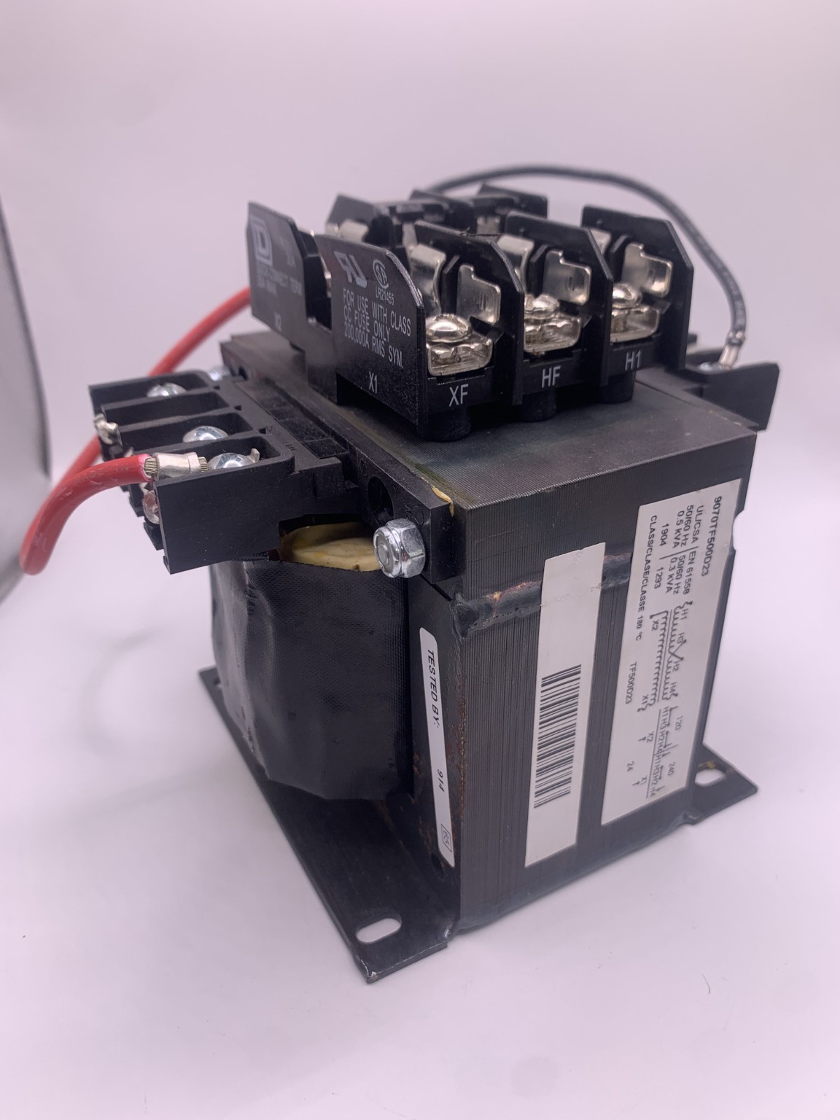 Square D 9070TF500D23 Transformer, 500VA, 1Ph, Prim: 240x480V, Sec: 24V, 115C