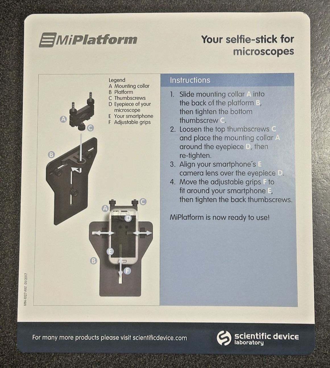 MiPlatform Scientific Microscope Phone Adapter Holder Picture Laboratory Selfie