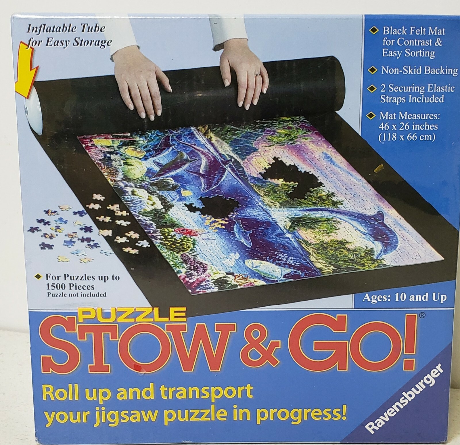 Ravensburger Puzzle Roll Up Mat & Transport Stow and Go up to 1500 pc  46" x 26"