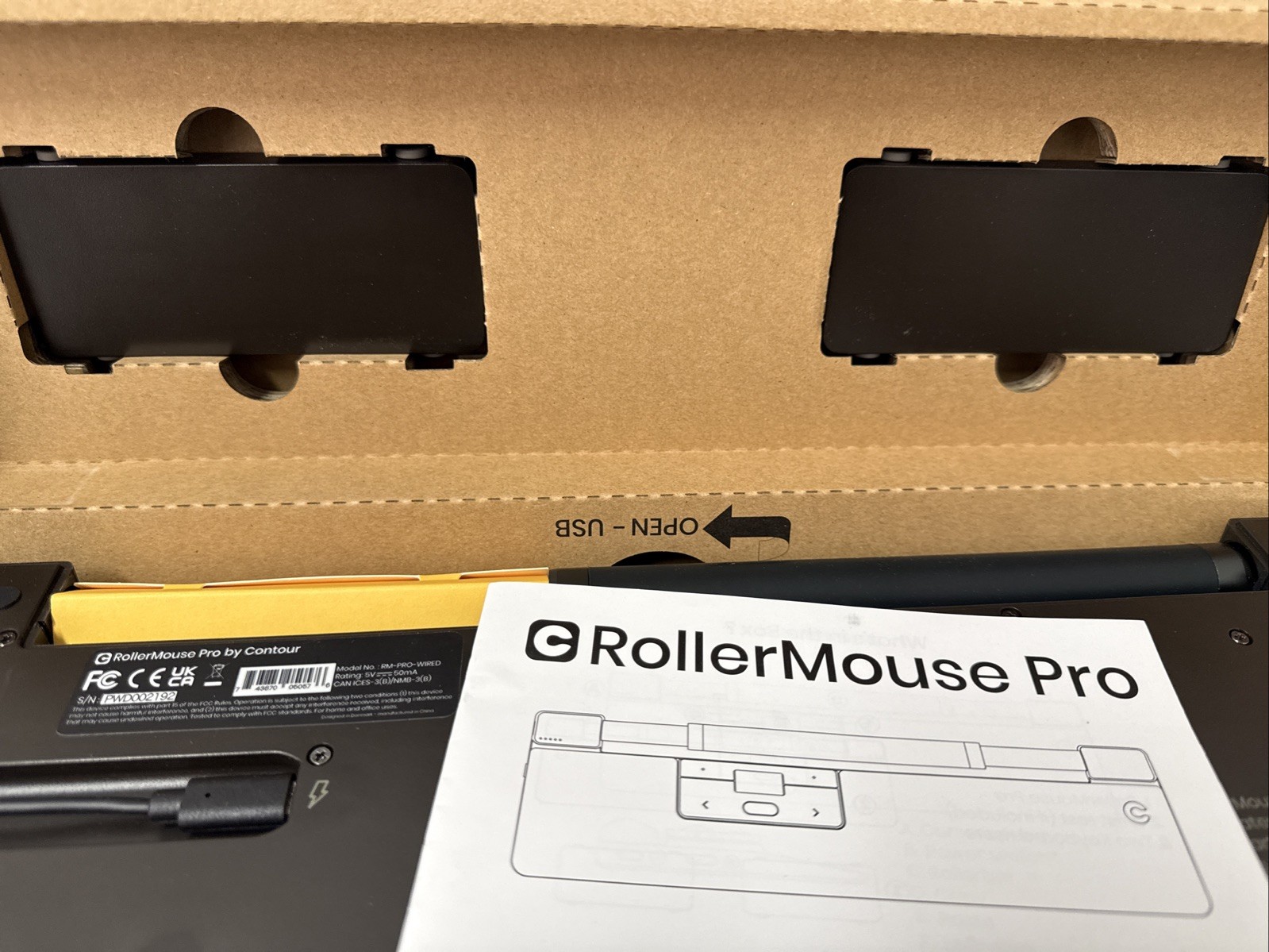 NEW Contour RollerMouse Pro Wired Ergonomic Rollerbar Mouse USB Grey