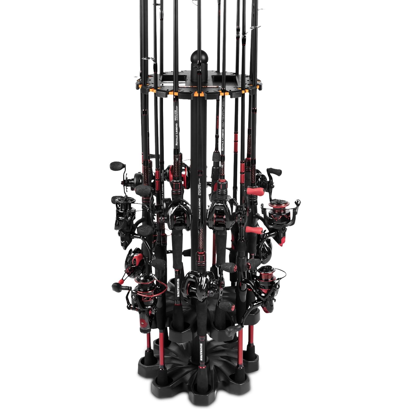 KastKing V16 Fishing Rod Holder for Garage, Floor Rack Holds Up to V16, Black