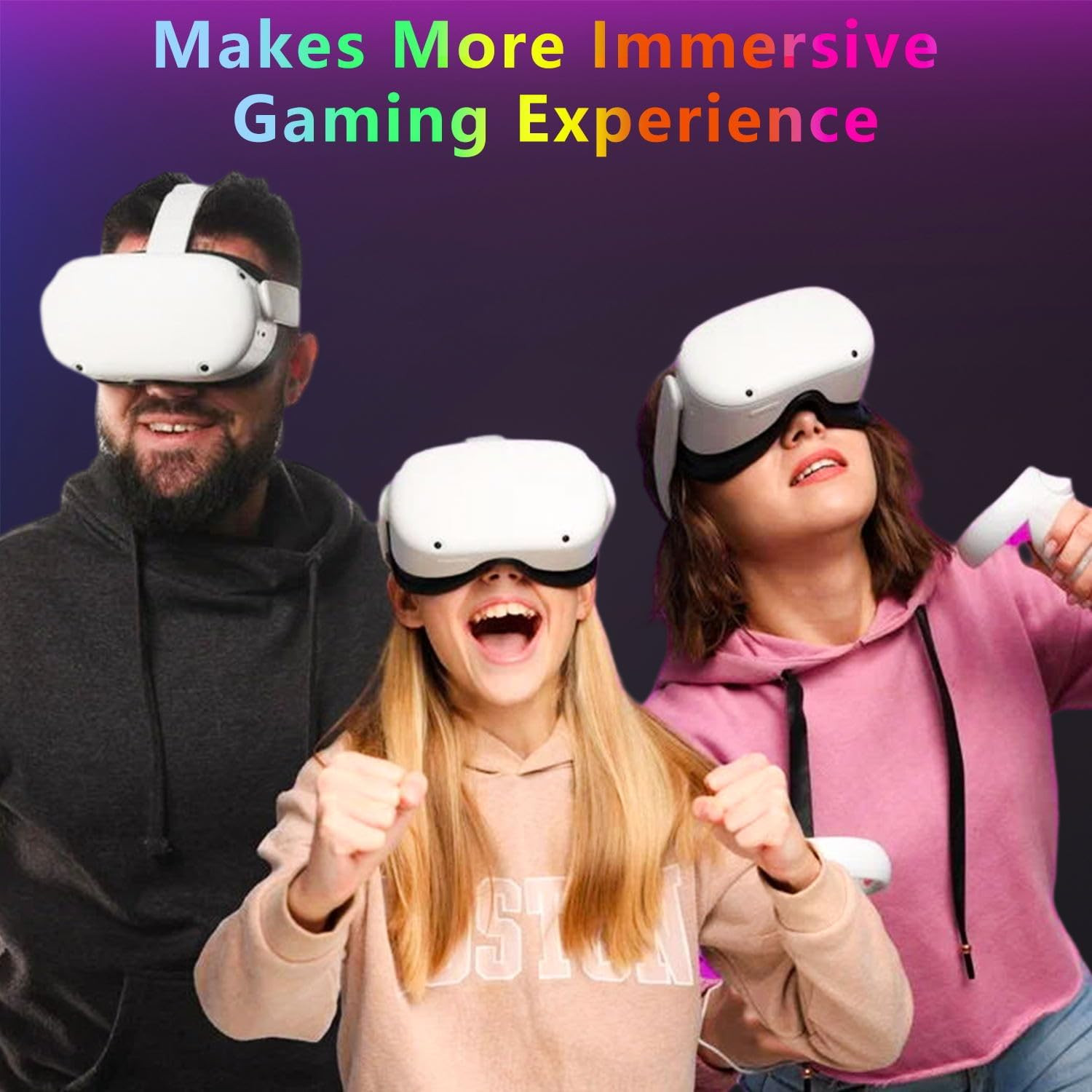 Saqico Face Pad Replacement for Oculus Quest 2 - Comfortable PU Leather & Memory