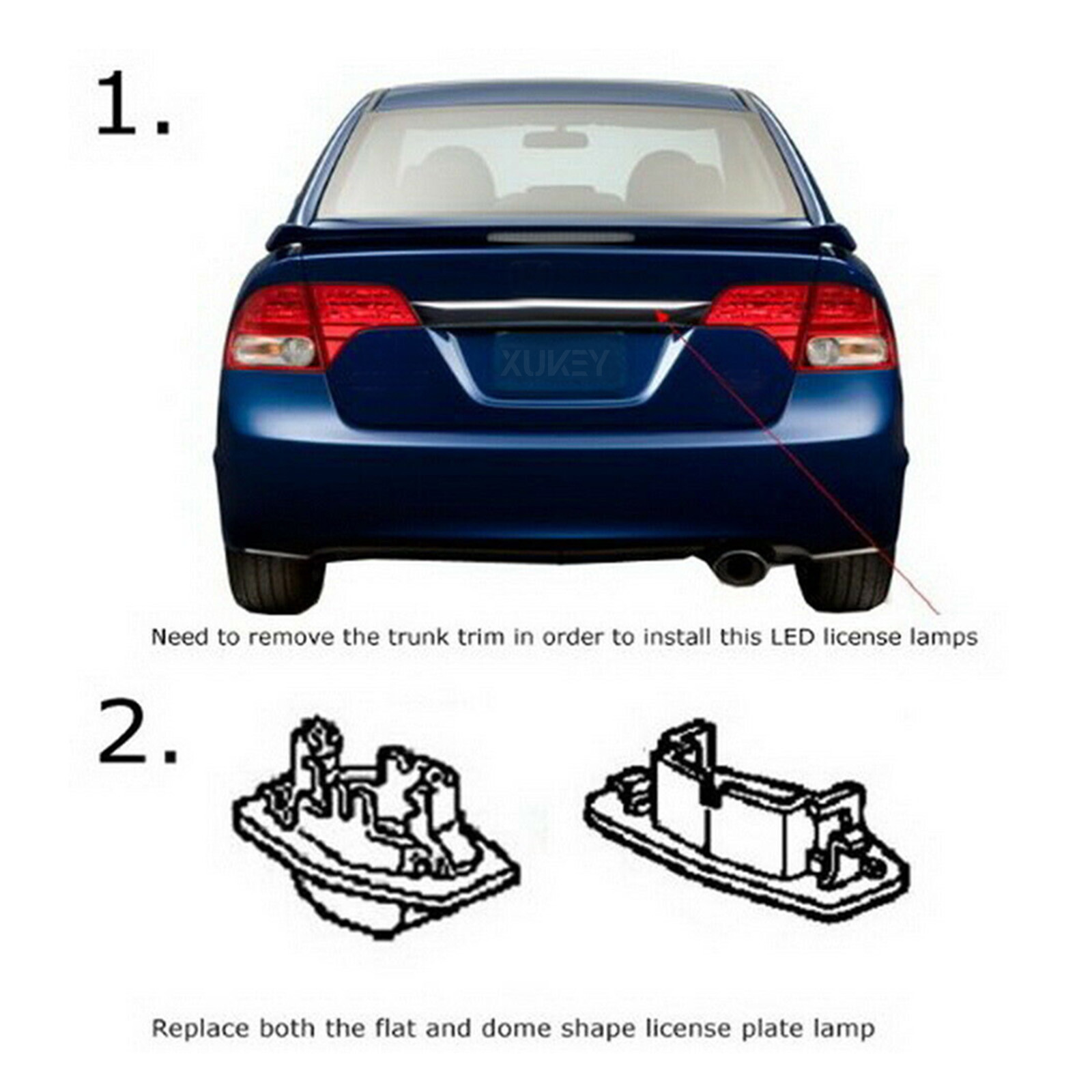 2Pack License Plate Light For Acura MDX TSX RL Honda Accord Civic Odyssey Pilot