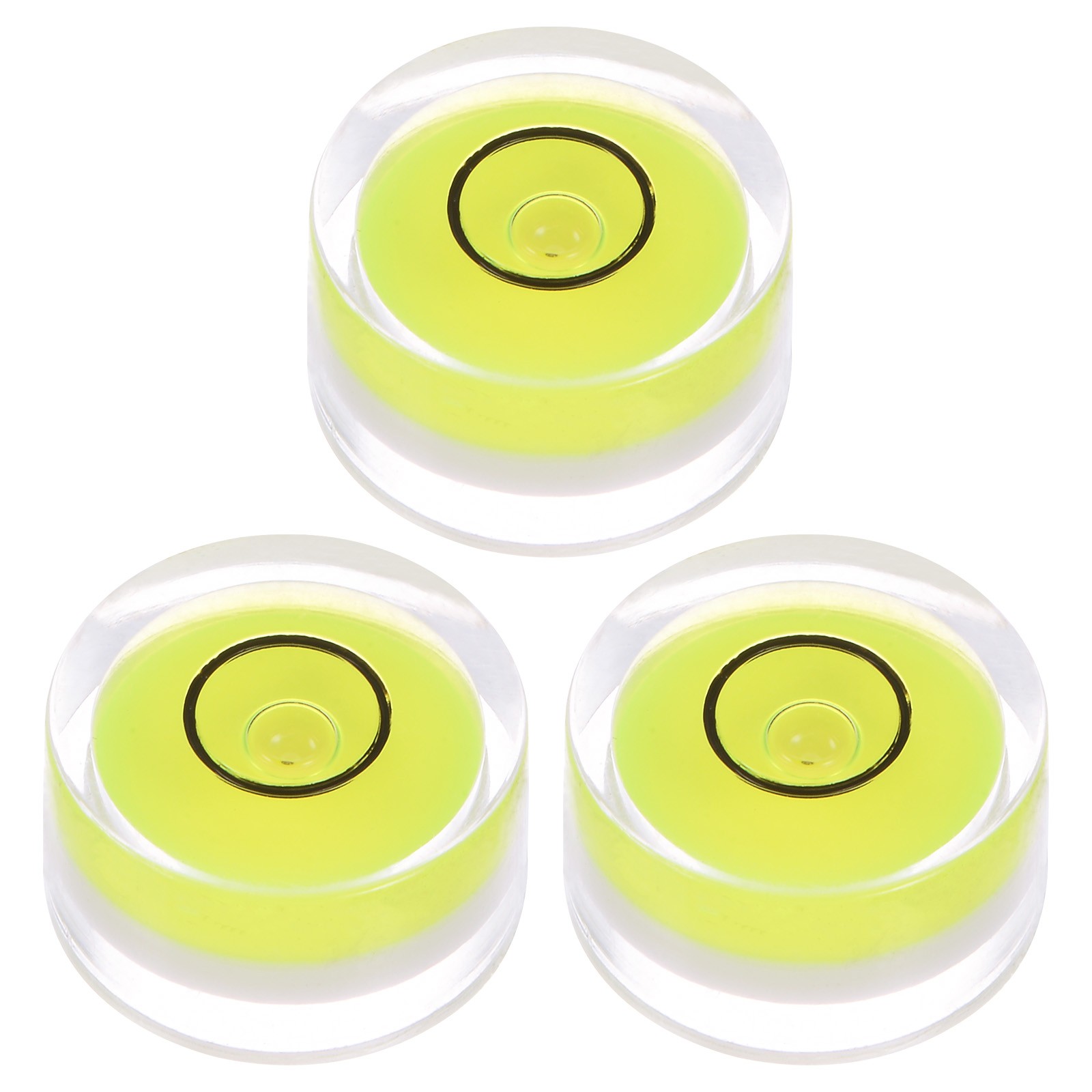 3pcs Round Bubble Level 19x10mm Mini Circular Bullseye Spirit Levels, Lime