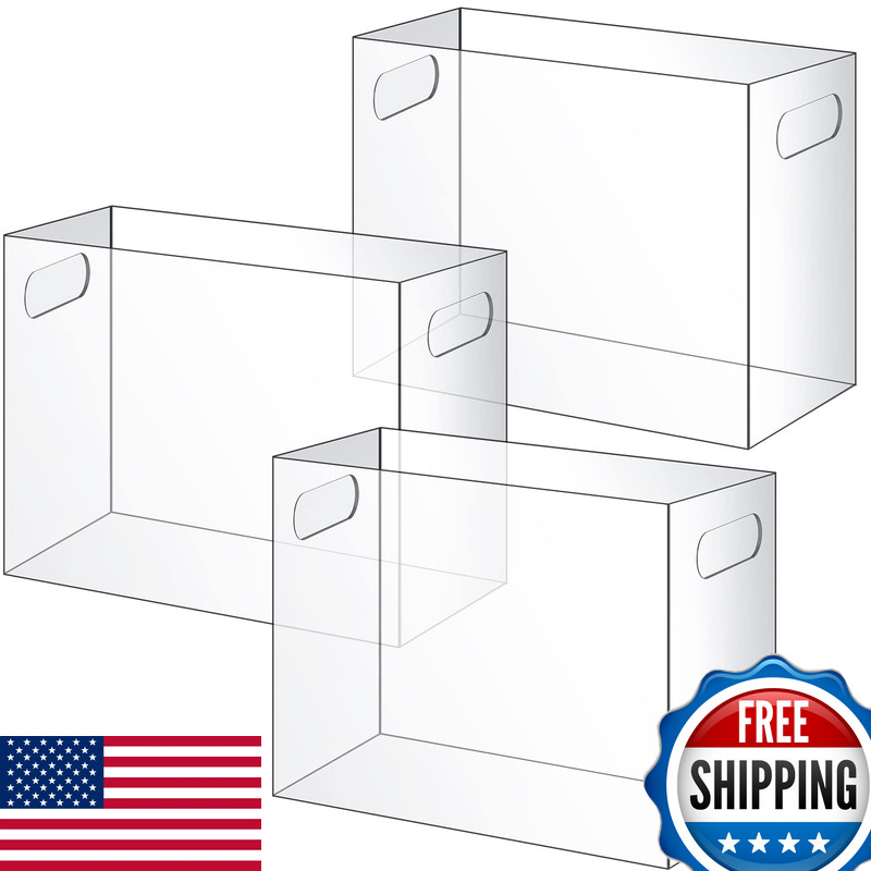 Thenshop 3 Pcs Acrylic File Organizer Acrylic Desktop File Handle Hanging
