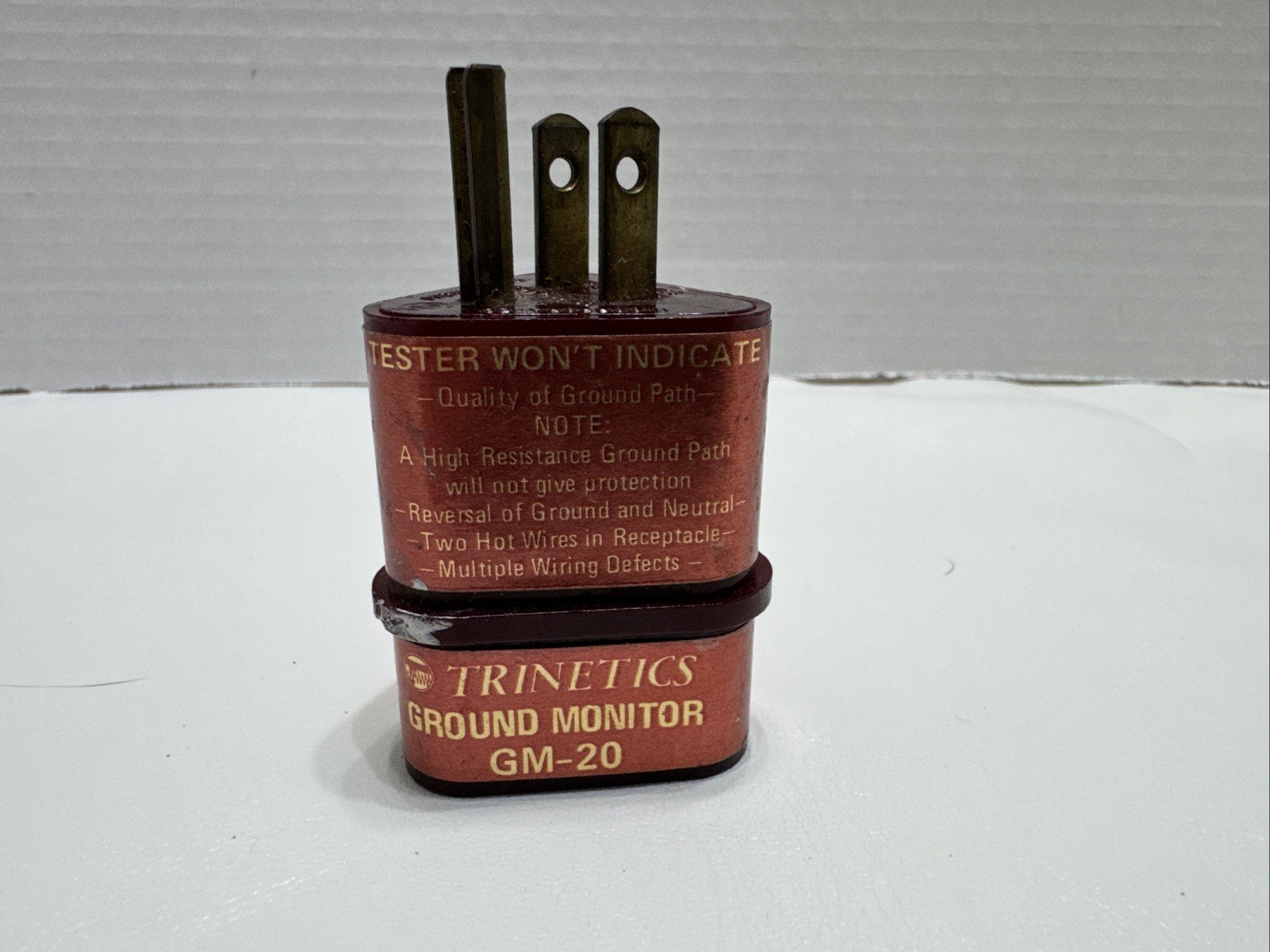 Vintage Trinetics 120v Ground Monitor GM-20 Outlet Fault Tester 3 Prong