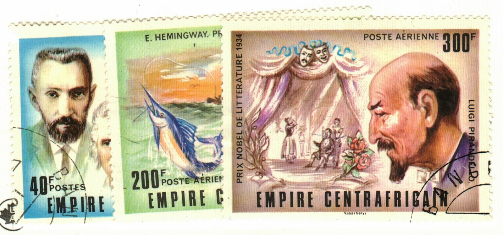 Central African Republic #293, C181-2 used Nobel Prize winners
