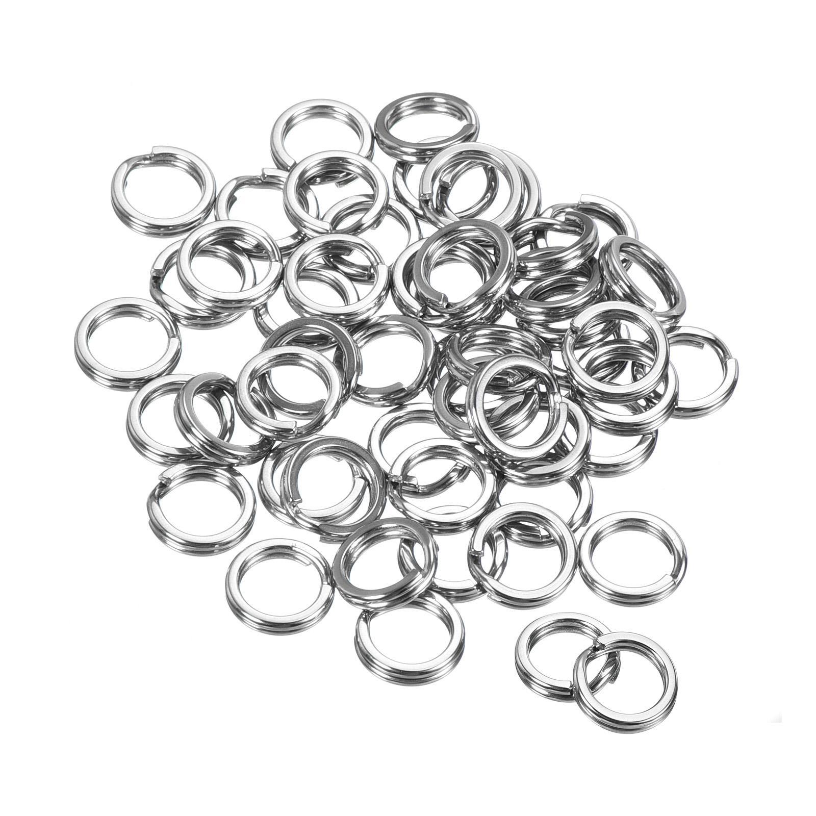 0.9mm x 7mm Fishing Split Rings,100 Pack 304 Stainless Steel Double Flat Ring
