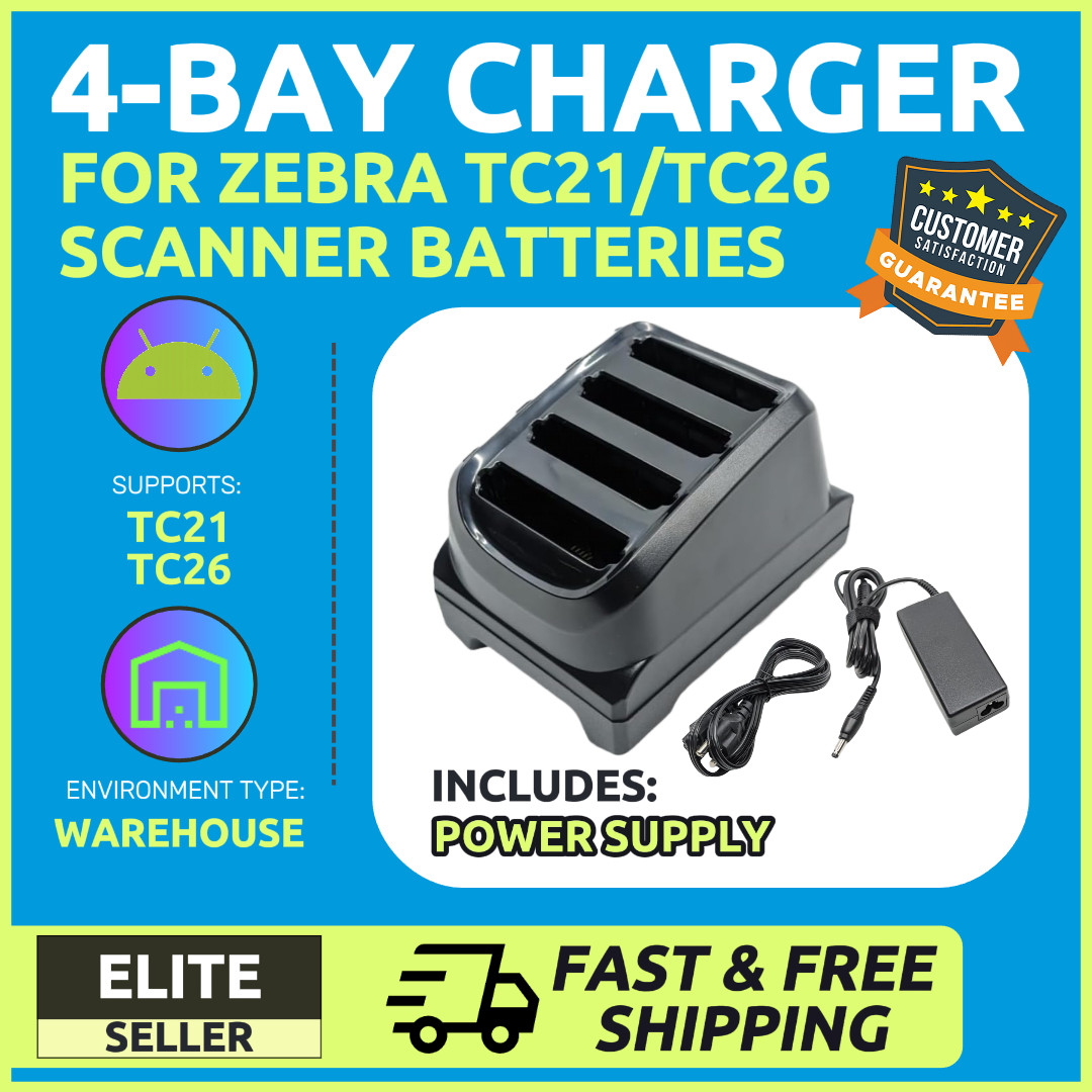 Zebra TC21/TC26 Android Scanner Battery Charger, Replaces SAC-TC2Y-4SCHG-01!🔥⭐
