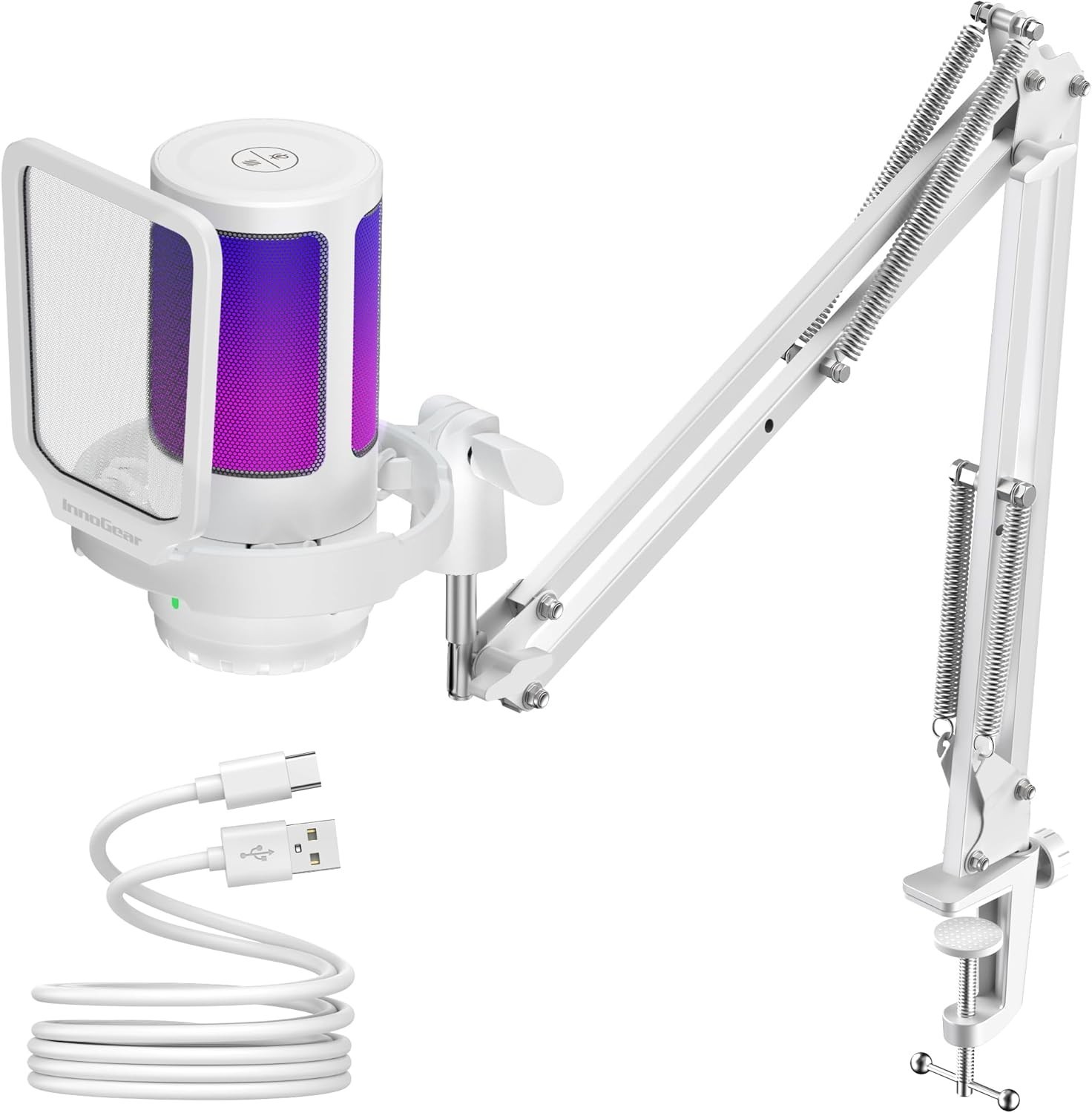 Gaming USB Microphone Noise Cancellation Condenser Stand for Streaming