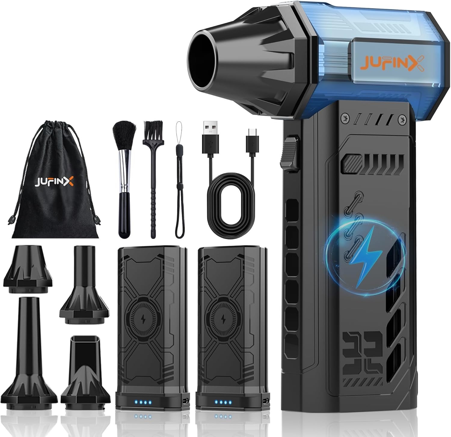 Compact Handheld Air Blower with 4 Nozzles - Perfect for Dust and Debris Removal