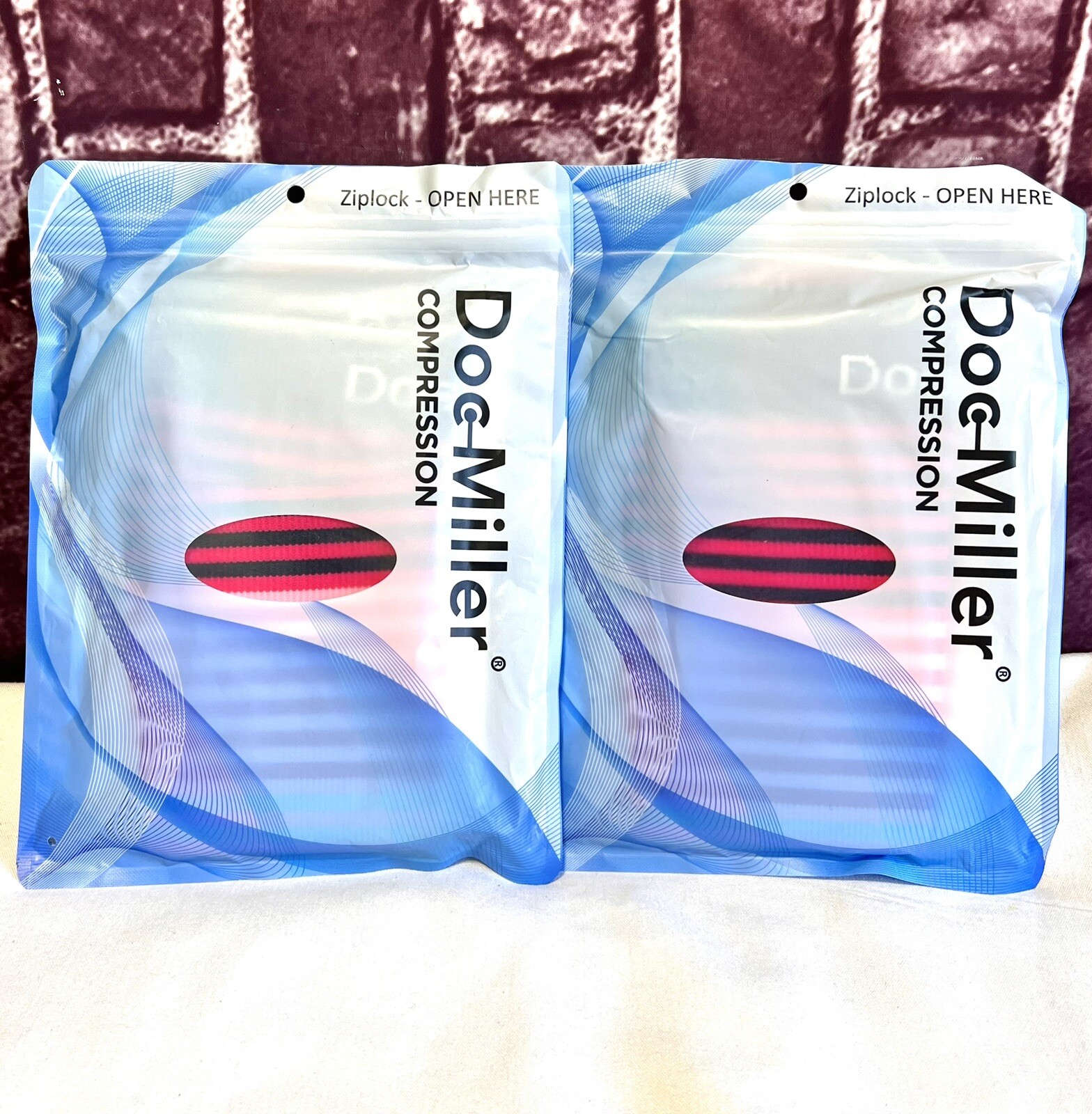 Doc Miller Compression Socks Knee High (Large, 15-20 mmHg) Pink Candy, 2 Pairs