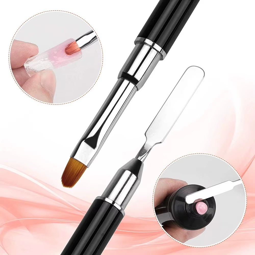 2 in 1 PolyGel Nail Brush Spatula Dual End Gel Builder Application Tool**