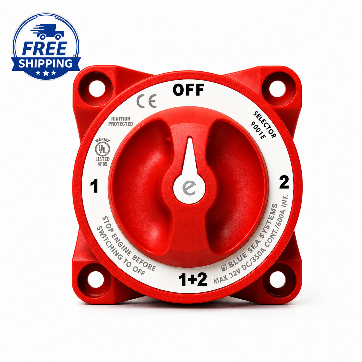 Blue Sea Systems 9004e Battery Switch ON/OFF 48V 350A AFD Marine Red New