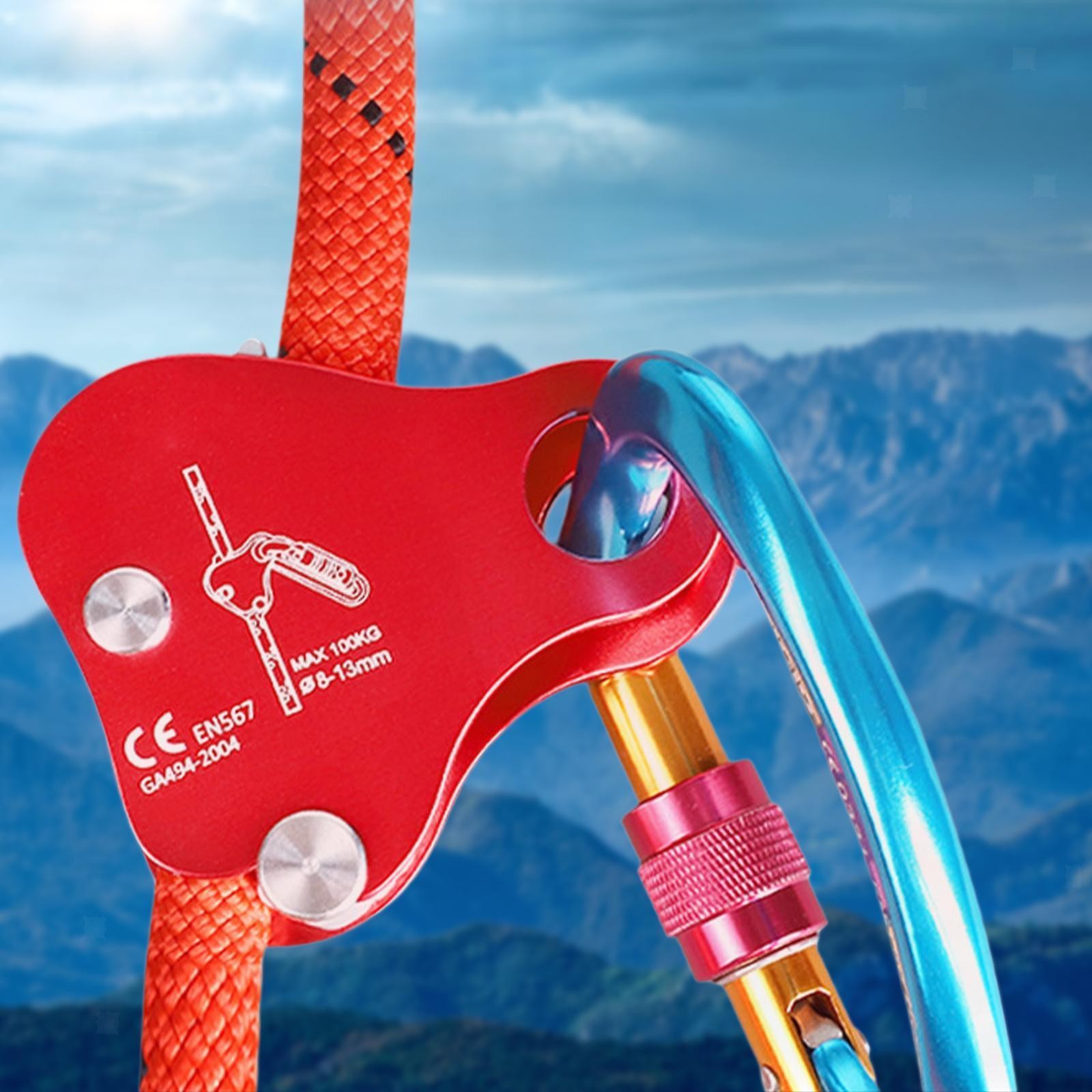 Climbing Rope Grab Protection Belay Lanyard Device Falling Arrester for Caving