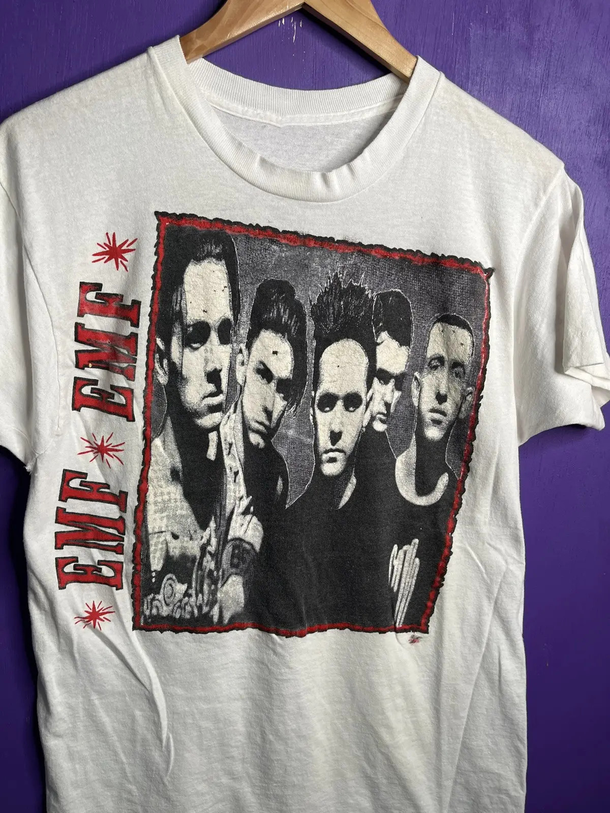 Vintage 80s EMF band members tour t-shirt SX394 FREE SHIPPING