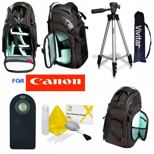 VIVITAR 50" TRIPOD + LARGE BACKPACK + REMOTE FOR CANON EOS T3I T4I T5I T6 T6I T5