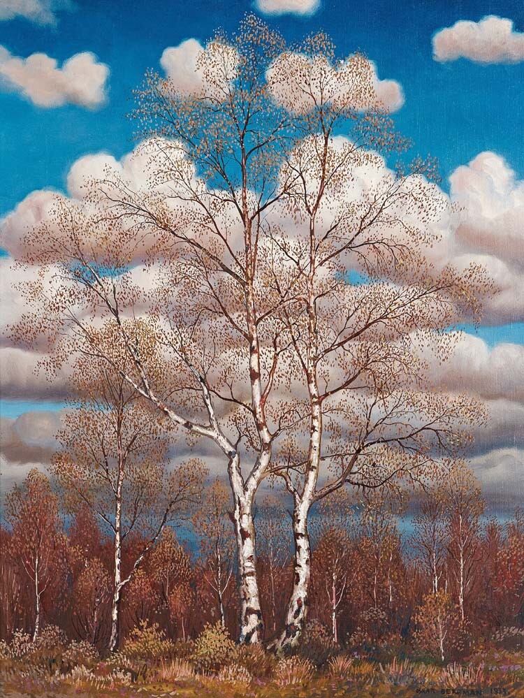 Birch Trees in Spring Oil Painting Giclee Art HD Printed on canvas L3512