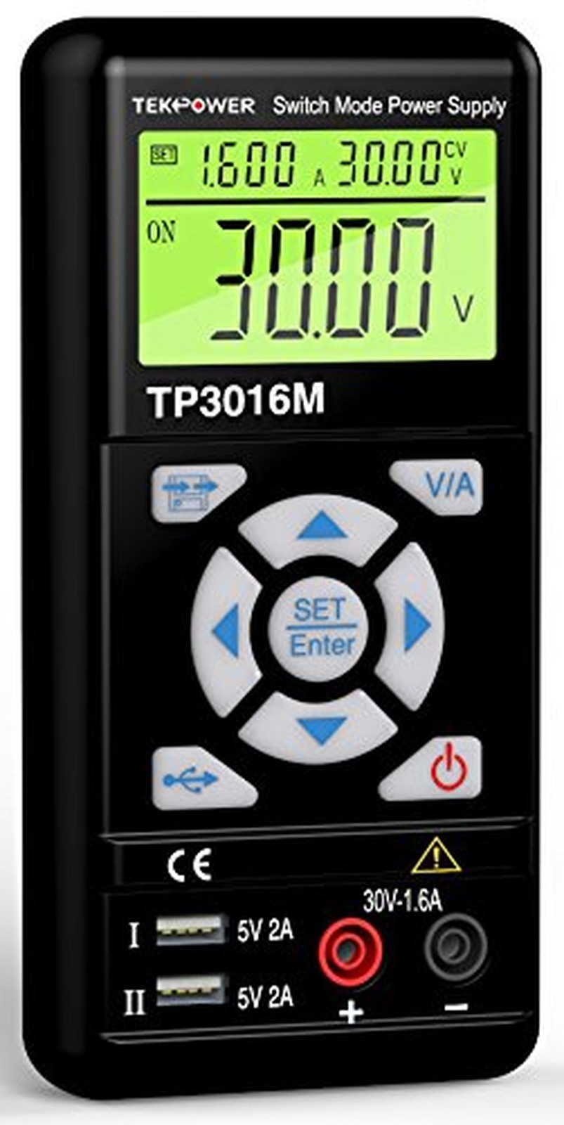 Tekpower TP3016M Portable Handheld Variable DC Power Supply with USB Port 0.3...