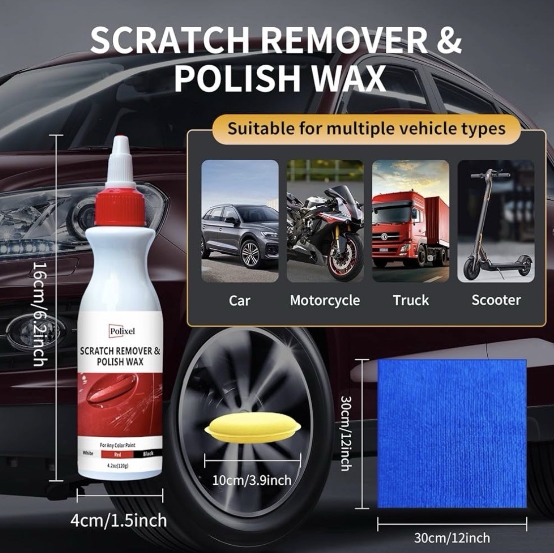 Car Scratch Remover for Vehicles Paint Scratch & Scuff Repair Kit 4.2 oz