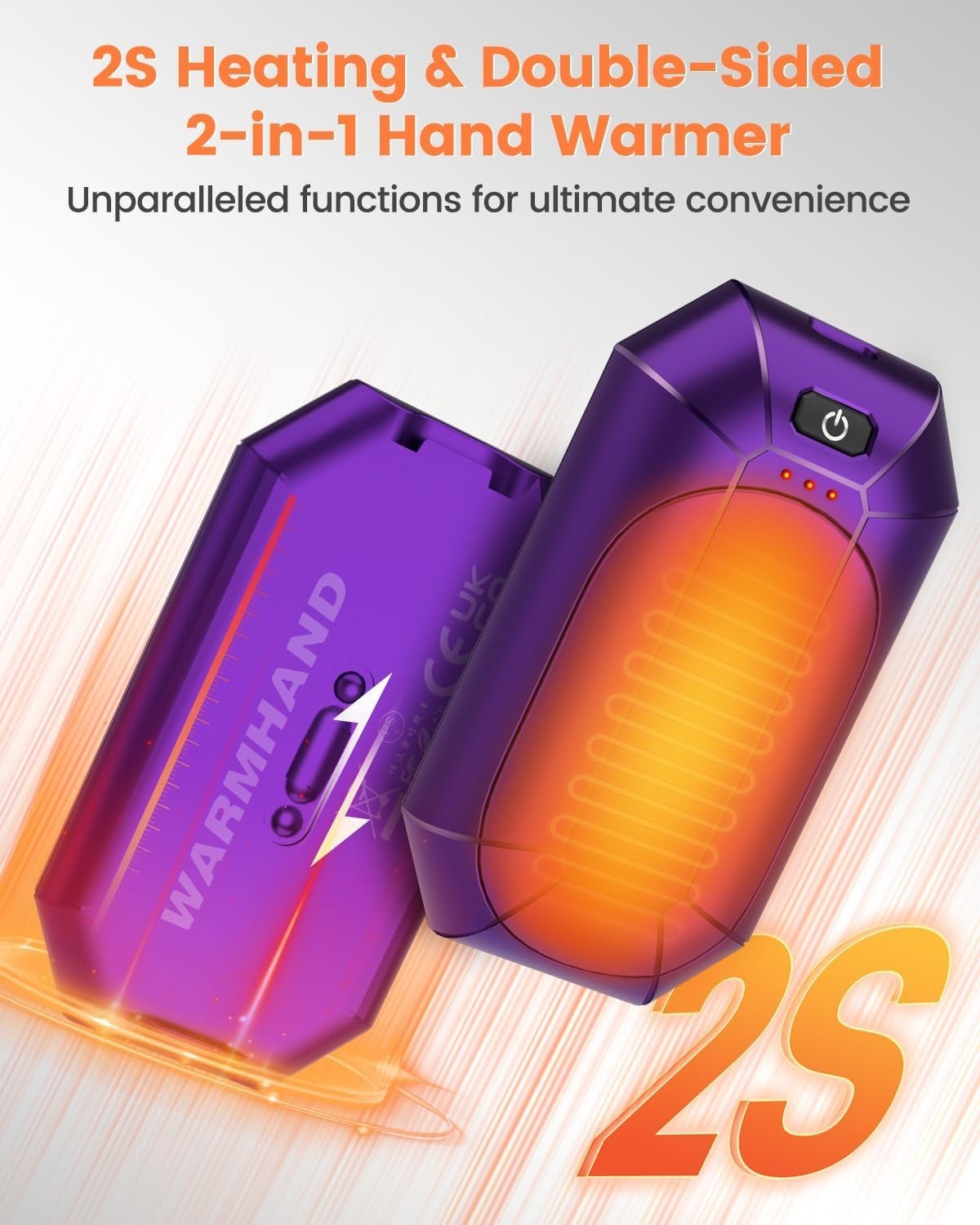 AI Hand Warmers Rechargeable 2 Pack, Electric Handwarmers Reusable, AI Smart ...