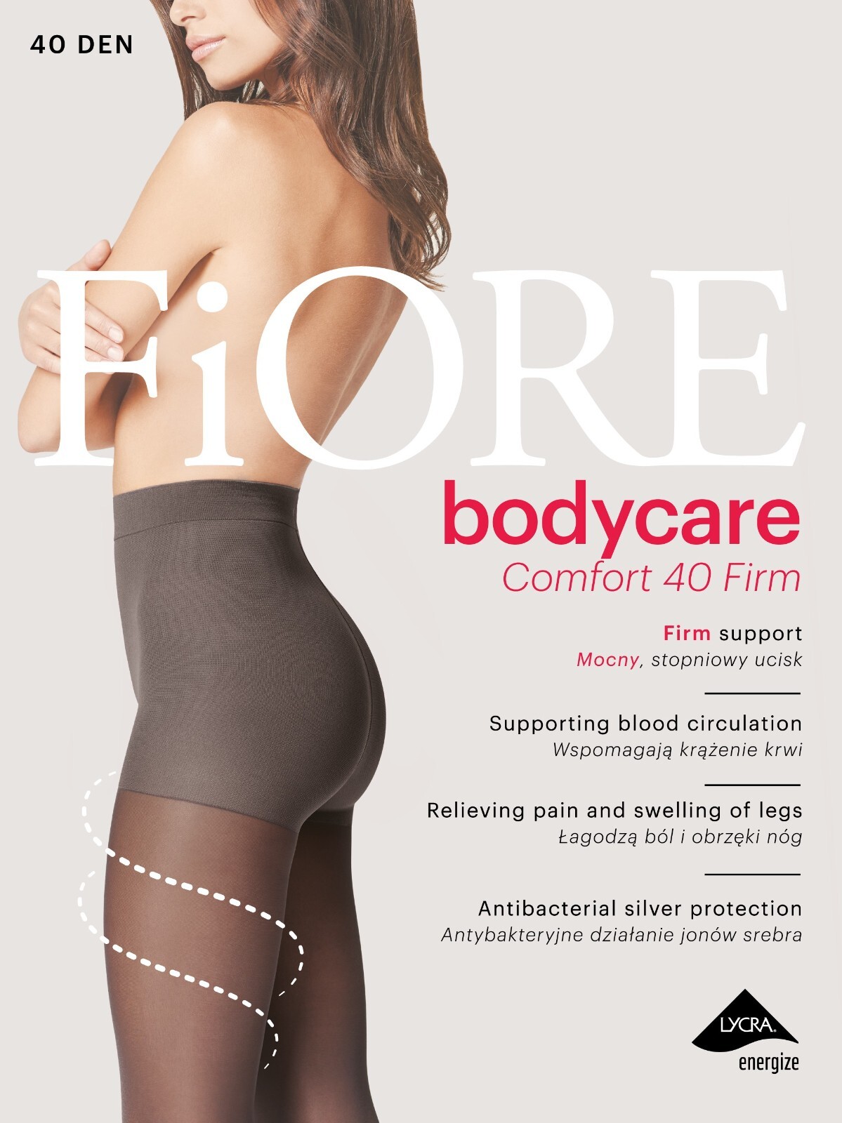 Fiore Firm Support Pantyhose 40 Denier Graduated Compression 11-14 mmHg
