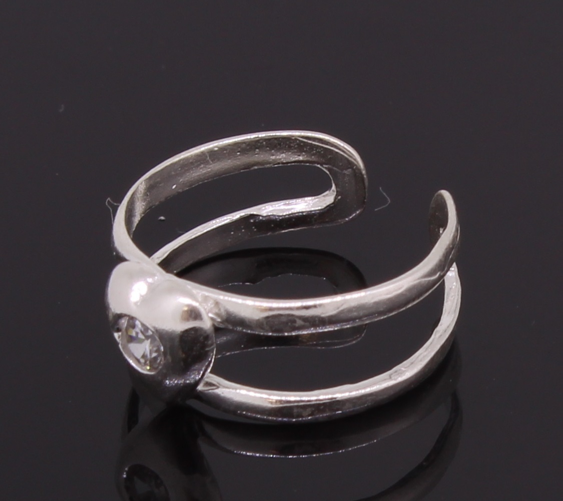 Heart Shaped Toe Ring Adjustable With A CZ stone