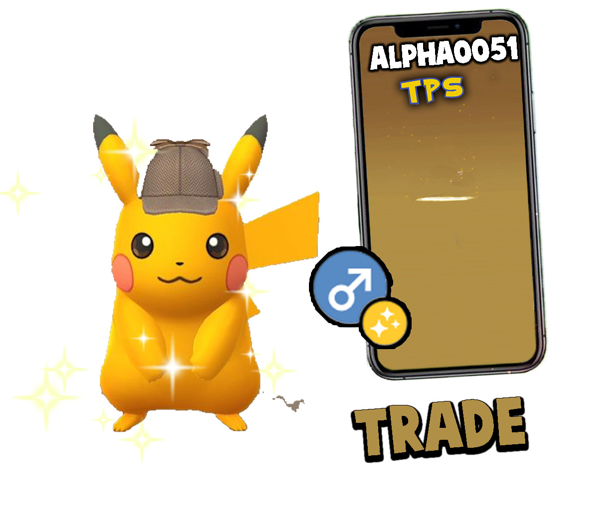 Pokemon Shiny Pikachu Male Detective Hat Registered Trade or 1M