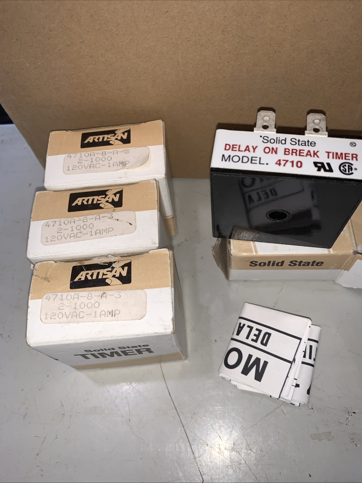 ARTISAN- 4710A-8-A-3, Solid State Timer Relay, 2-1000 Sec Range,120vac, Lot Of 4