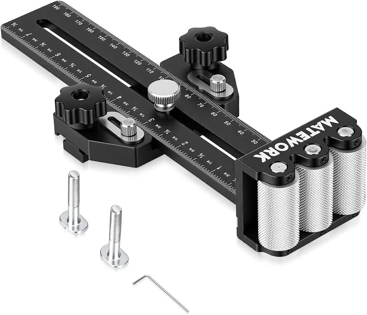 MATEWORK Thin Rip Jig Table Saw Jig Guide, 3 Rollers Anti-Kickback for Repetitiv