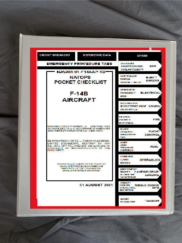 Northrop Grumman F14b Tomcat f-14b navy pocket checkllist in binder free ship