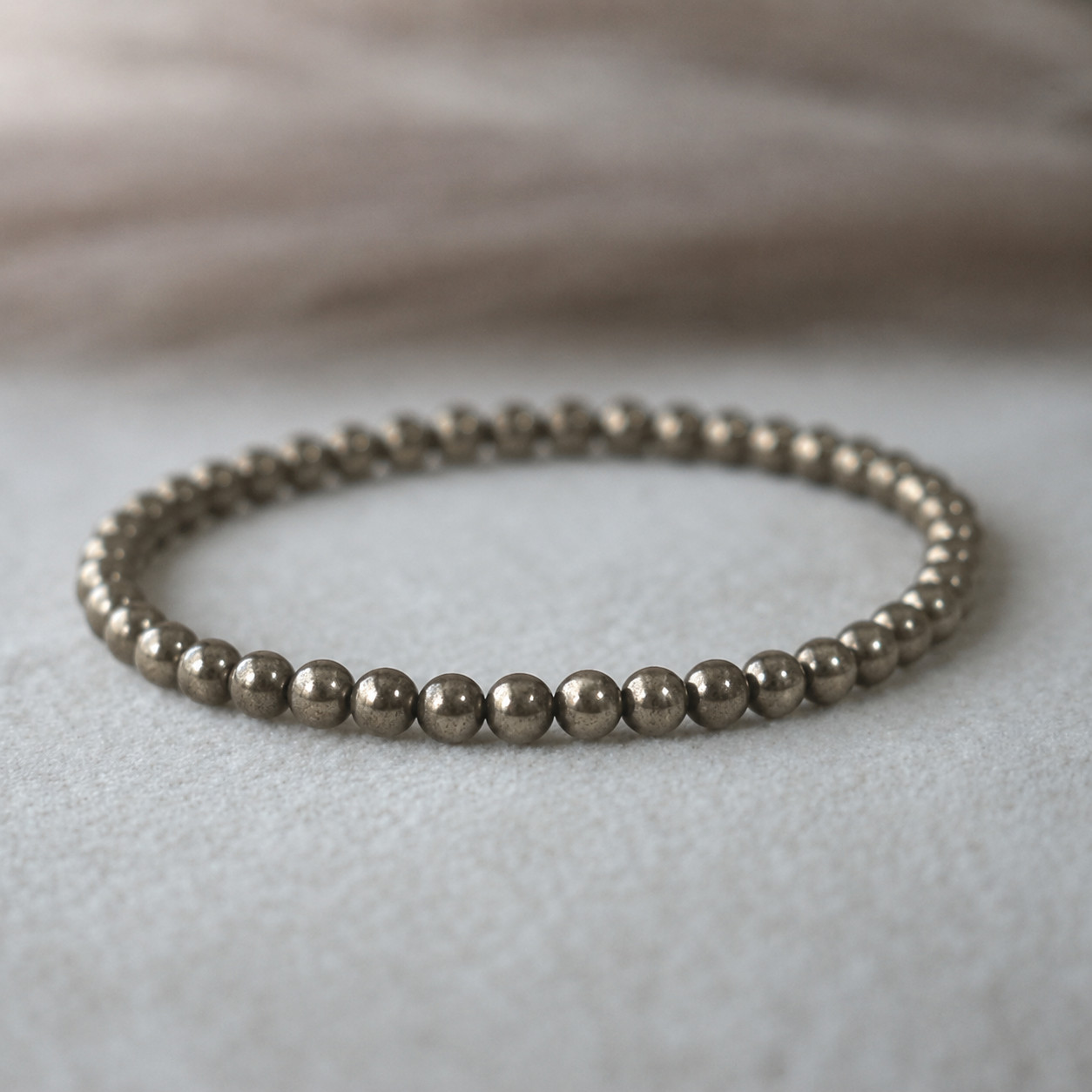 Natural Pyrite Bracelet Wealth Crystal Healing Gemstone Beads Stretch Bracelet