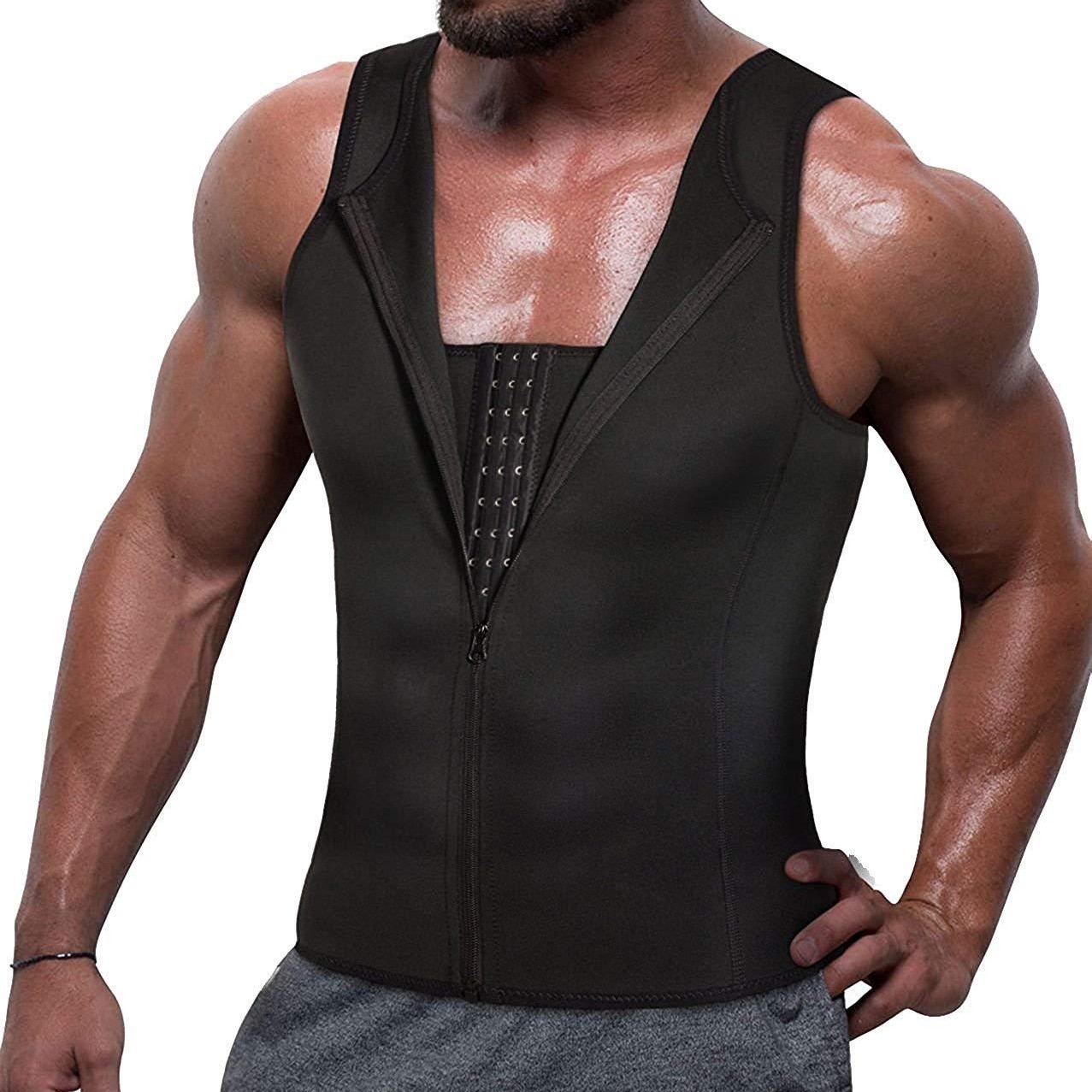 Men's Shapewear Waist Cinching Abdominal Shaper Sweatshirt Sportswear Vest S-4XL