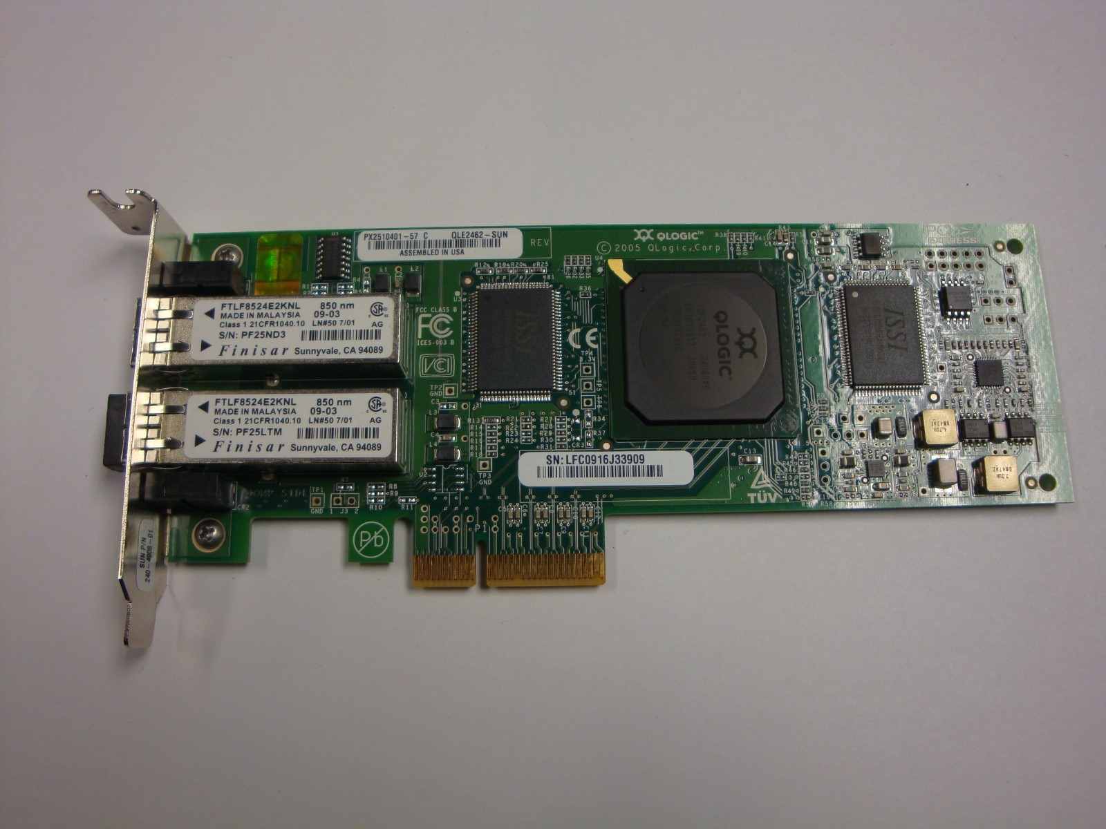 Sun 4GB QLogic PX2510401-57 Dual Port Fiber Channel Card QLE2462-SUN 375-3356-02