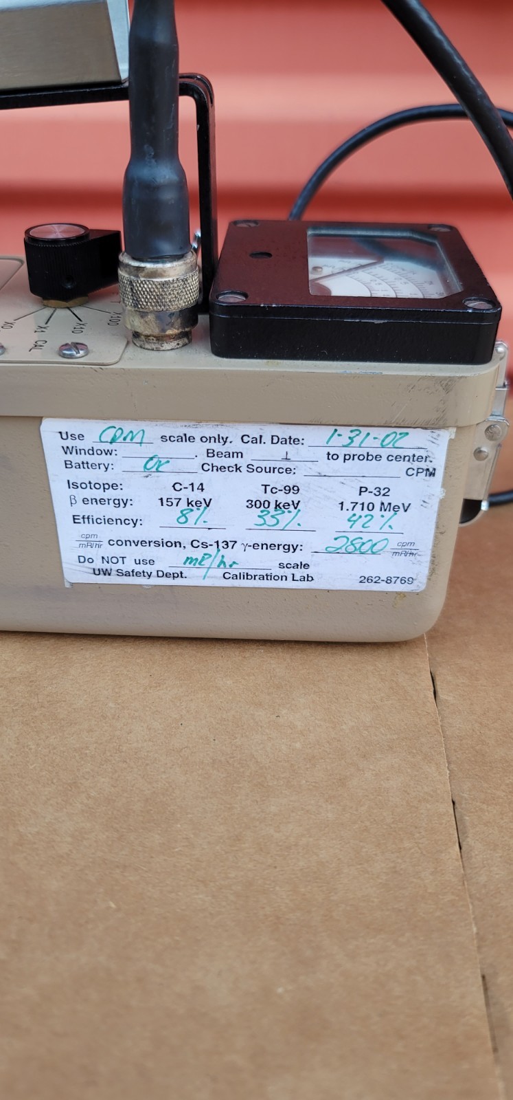 Ludlum Model 3 Survey Meter CPM 44-9
