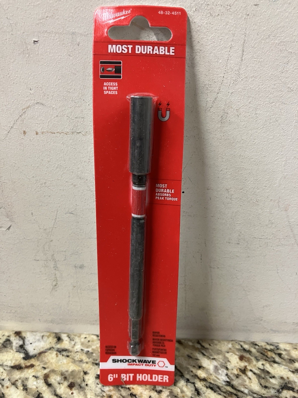 Milwaukee Tool 48-32-4511 Shockwave Impact Magnetic Bit Holder, 6 In L, Drive
