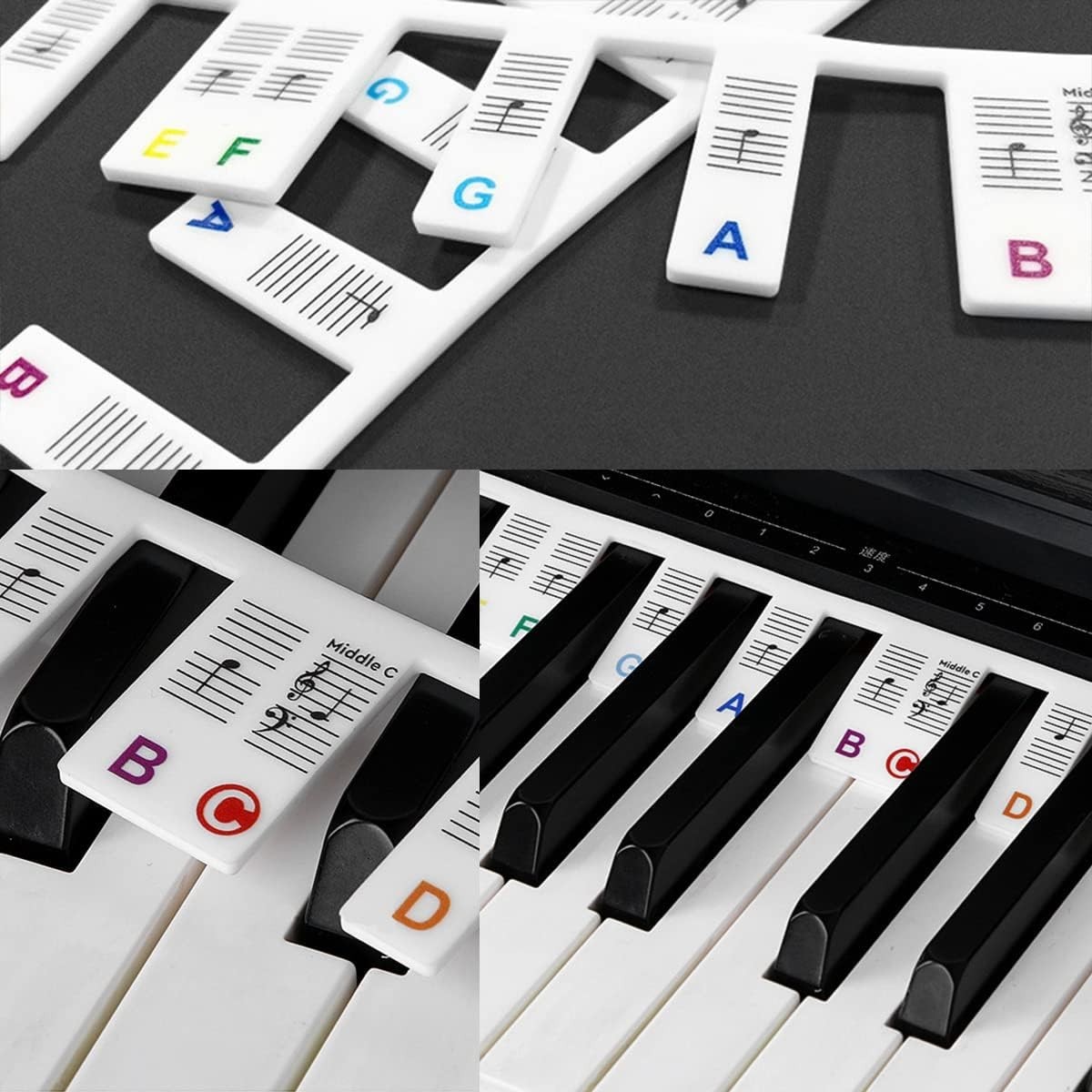 Removable Piano Keyboard Note Labels, 88 Keys for Beginners Note Guides, Made