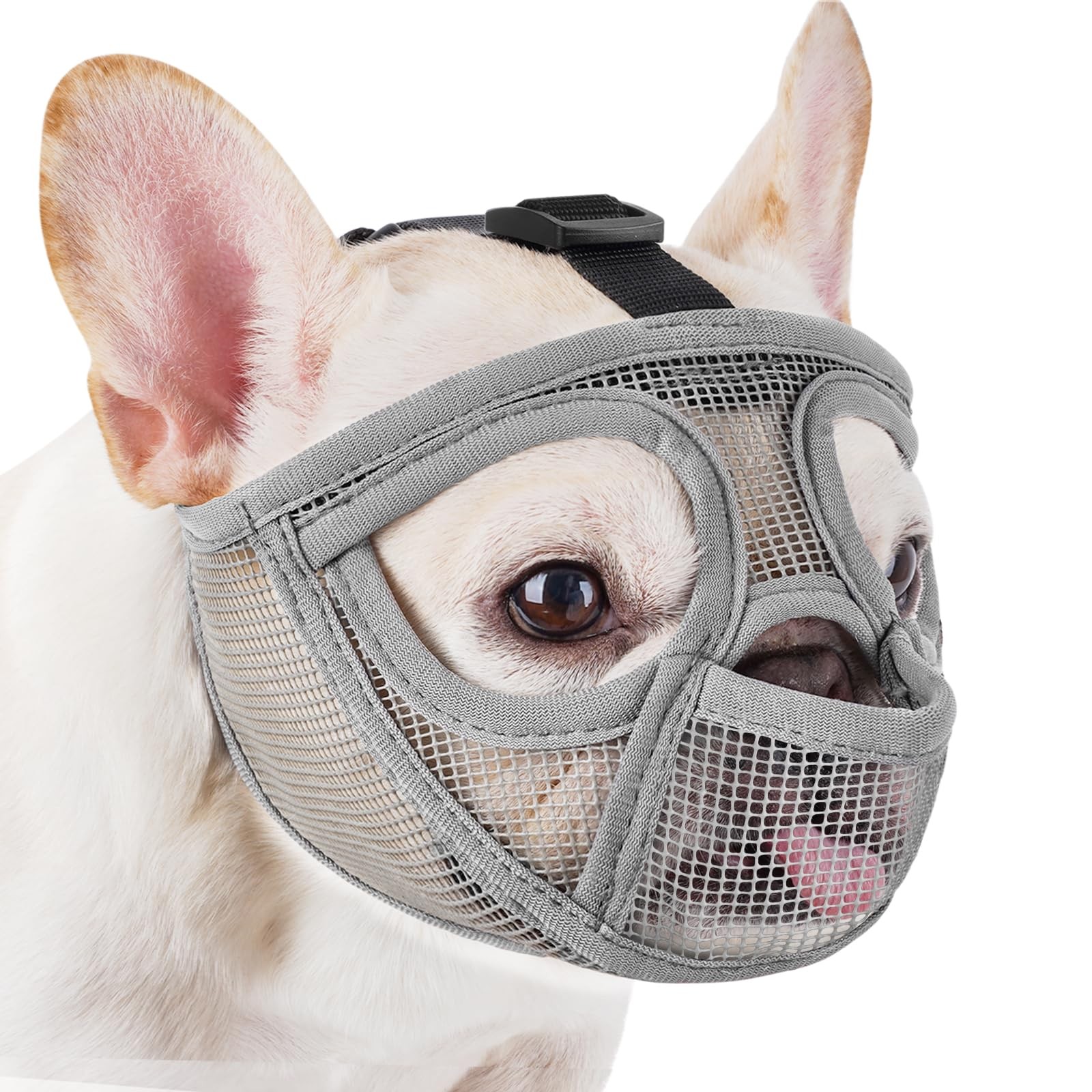 Short Snout Dog Muzzle for French with Full Pant Design to Prevent Eating Bit...