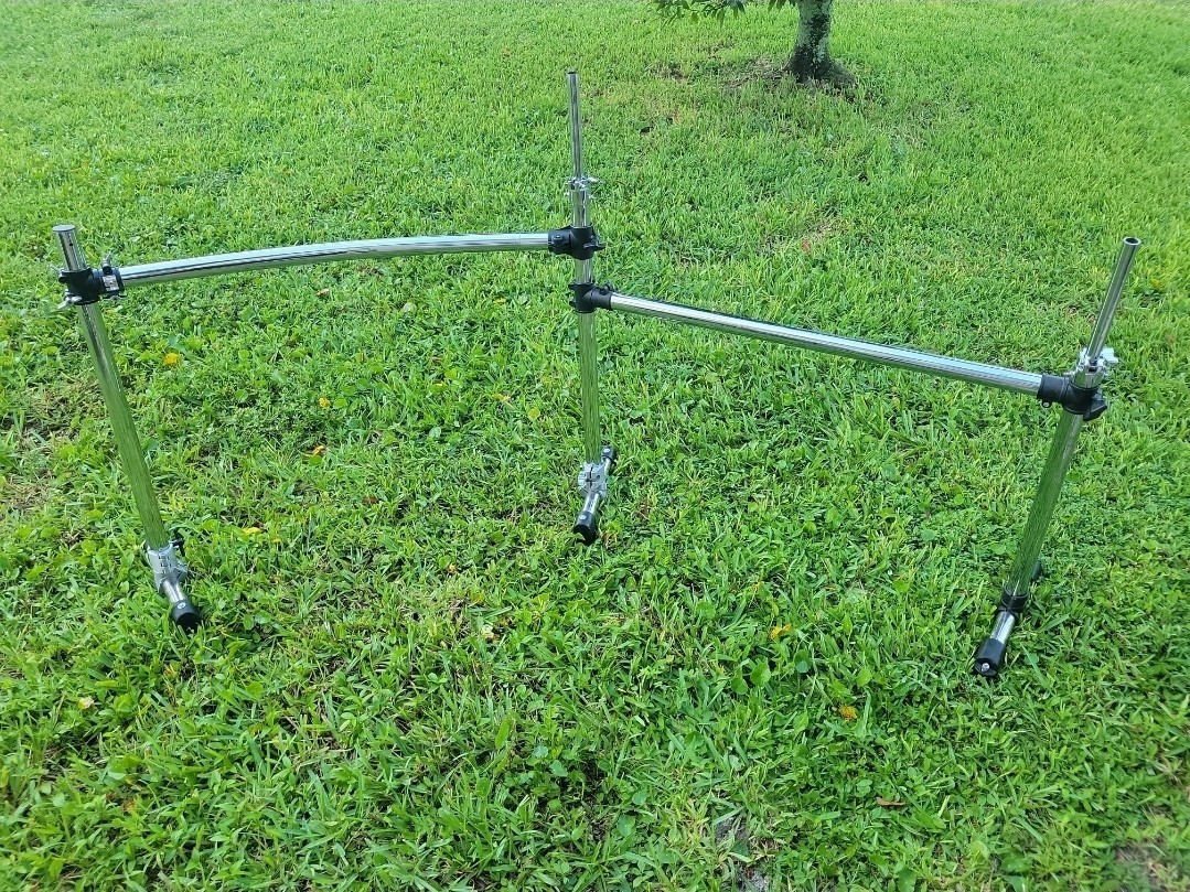 DW Chrome Rack - No Name / Roland Tube Clamps - 2 Gibraltar Tom Mounts  #3U1