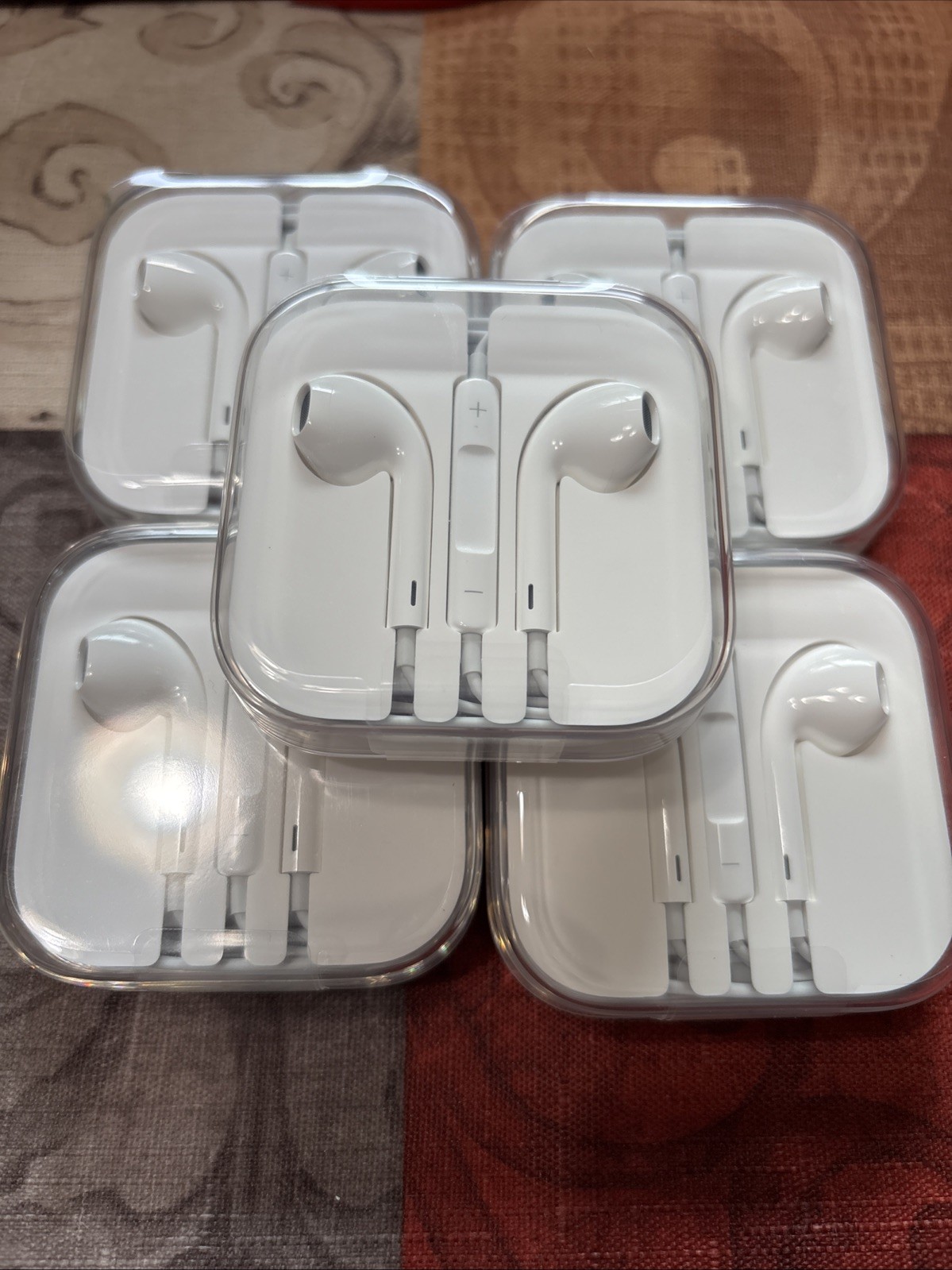 LOT OF 5 Original Apple iPhone EarPods Wired 3.5mm Headset Earbud Headphones