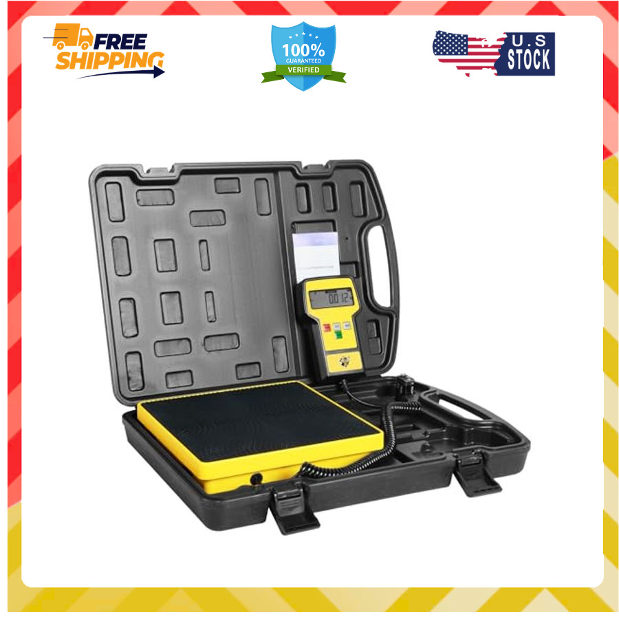 220LB HVAC Refrigerant Charging Scale Digital Freon Weight Scale w/ Case
