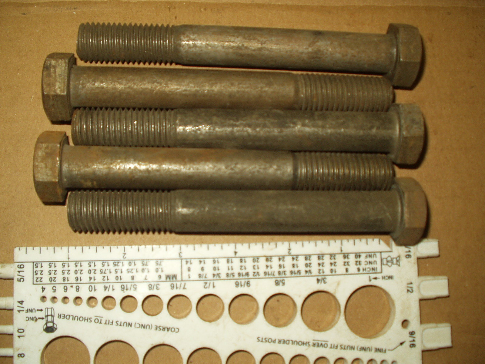 (5) 3/4-10 x 6"  Hex Head Cap Screws Grade 2 Plated