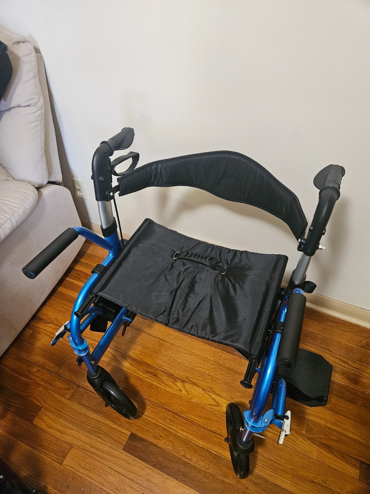 2-in-1 Rollator Walker & Transport Chair for Seniors, Lightweight Folding Mobile