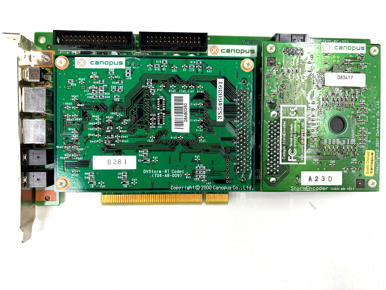 Canopus DVStorm RT K12-PC-112 w/ Encoder U03-AB-101 DVStorm-RT Codec T04-AB-009