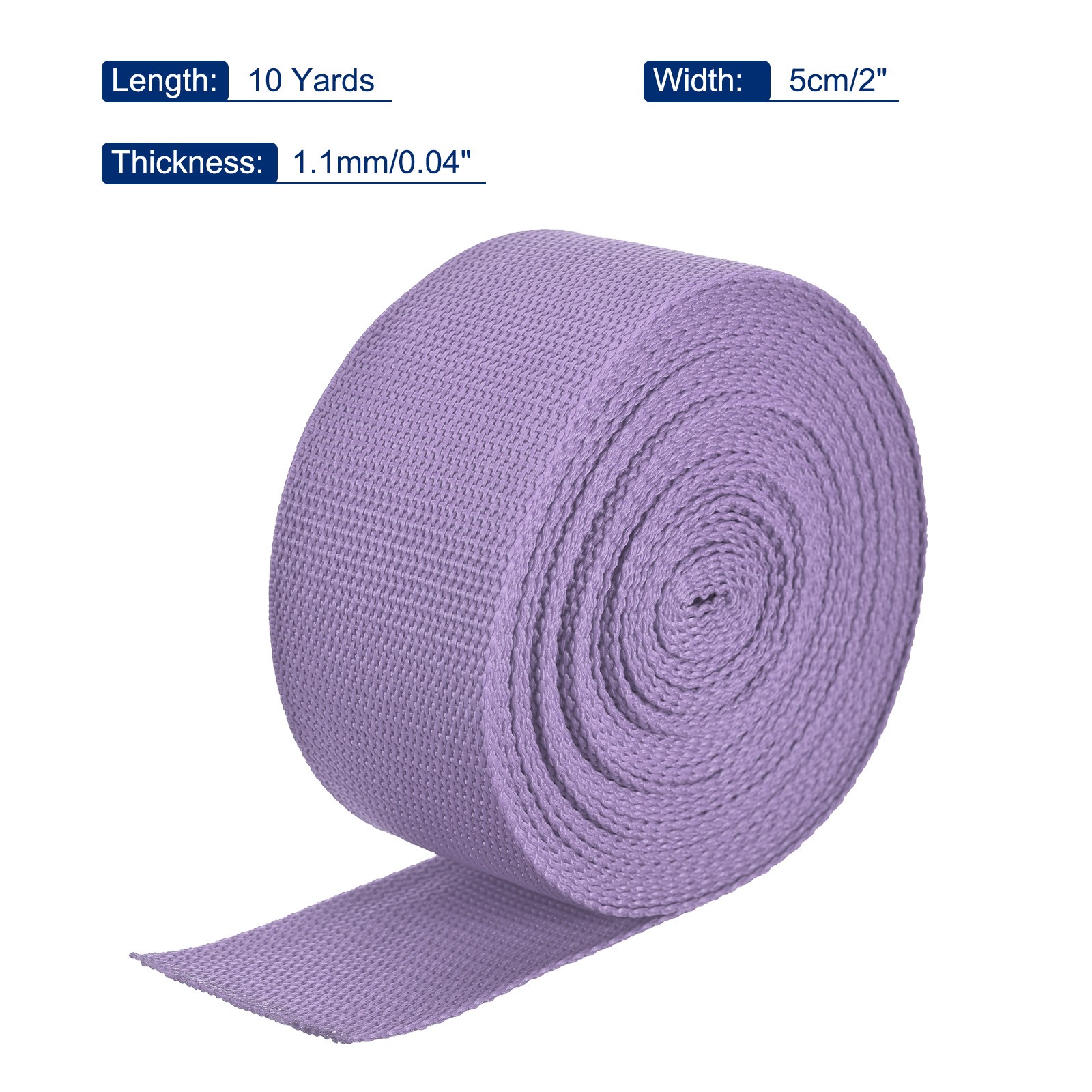 Lightweight Polypropylene Webbing Strap 5cm 10 Yard Lavender Purple