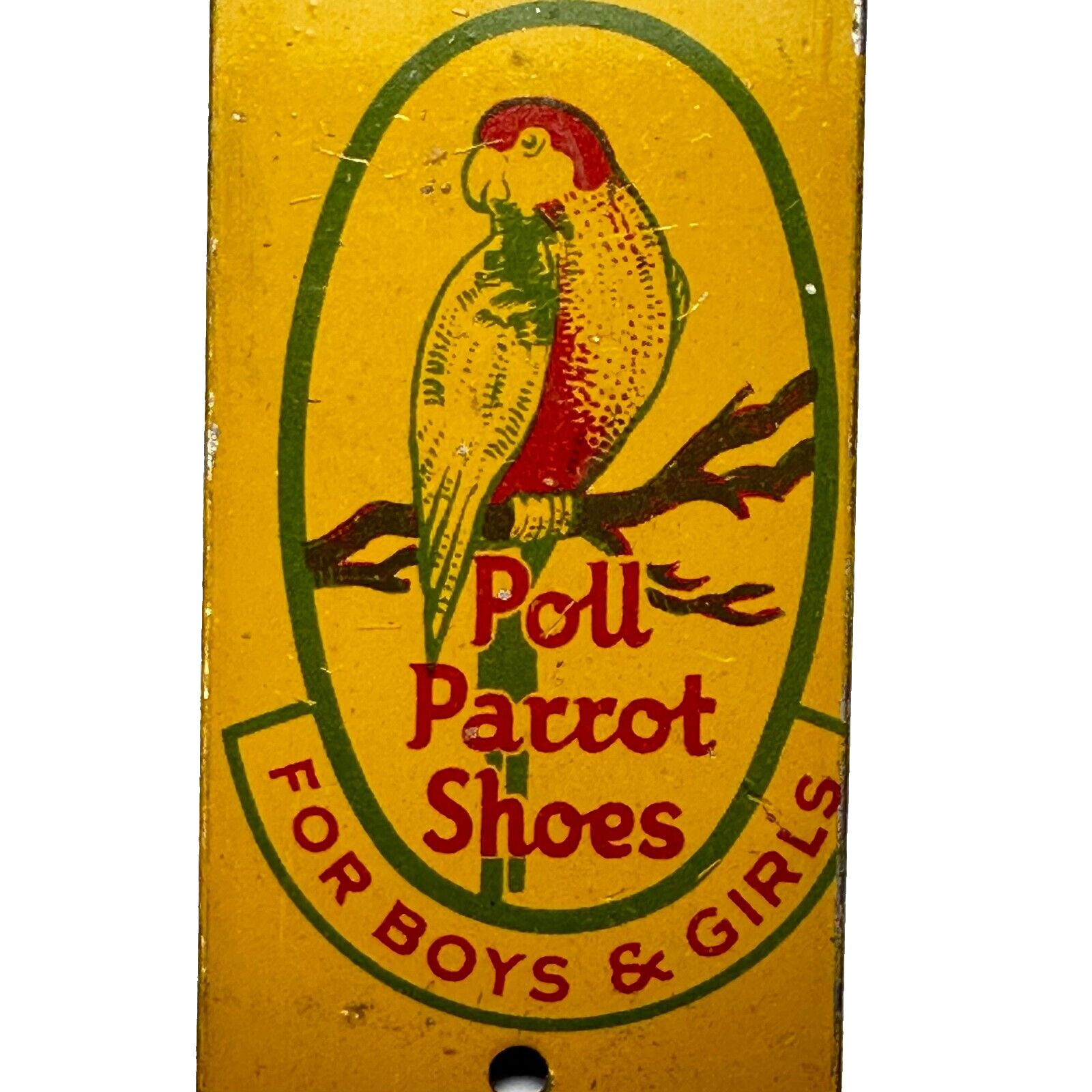 1920s Poll Parrot Shoes for Boys and Girls Tin Litho 2.5" Whistle  Advertising