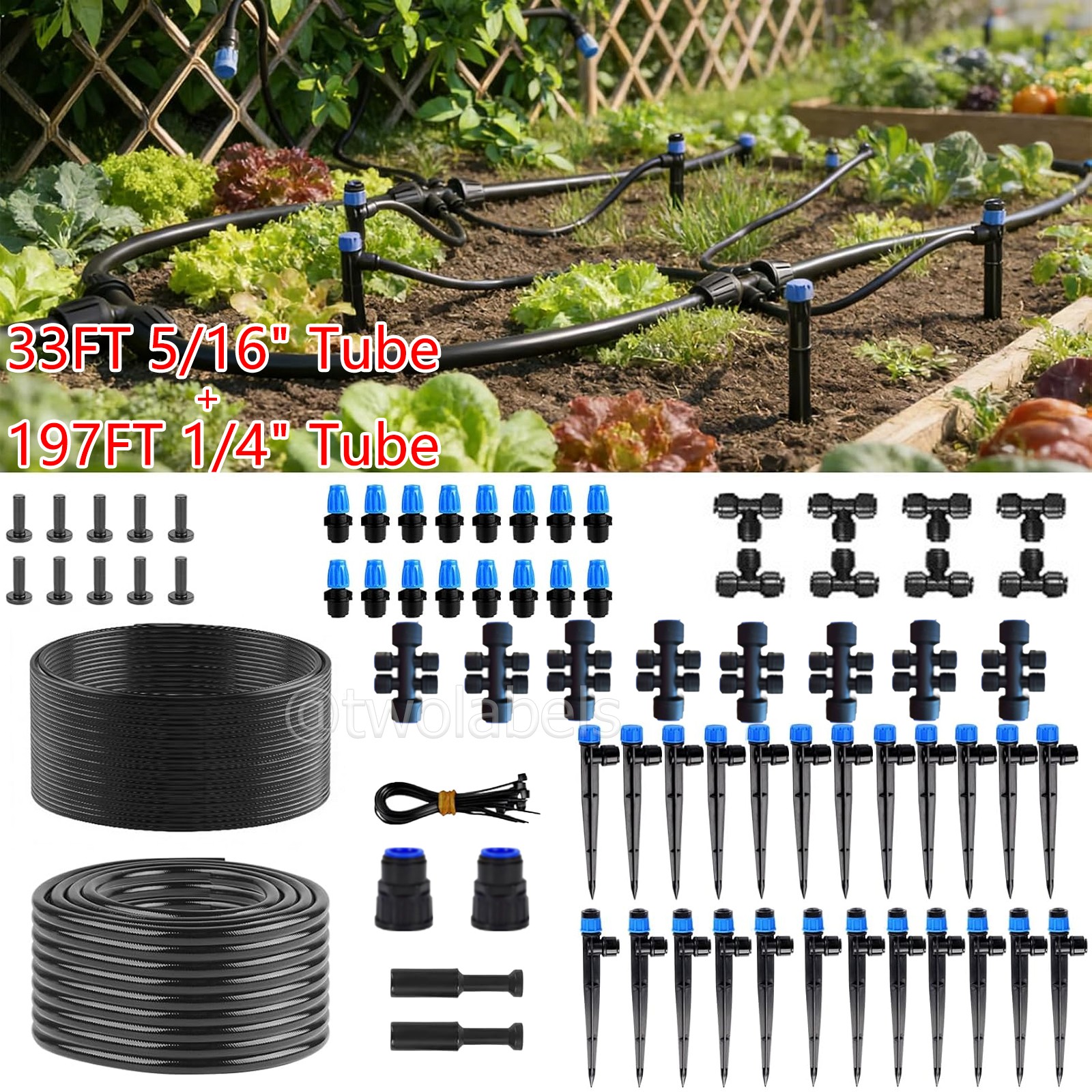 230FT Drip Irrigation System Kit, Automatic Garden Watering System for Plant