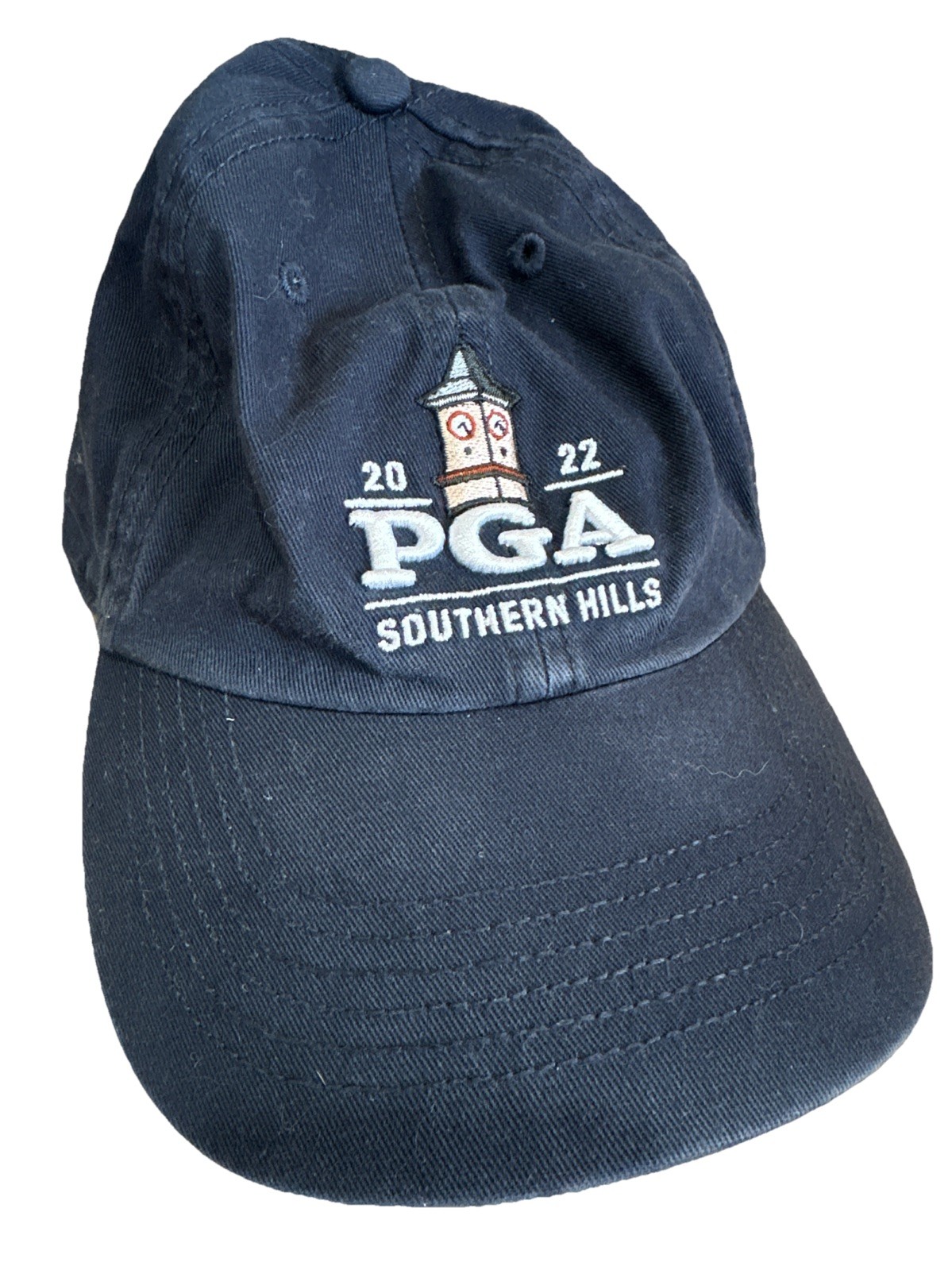 PGA Golf 2022 Southern Hills Baseball Cap Size Large Navy Blue Embroidered
