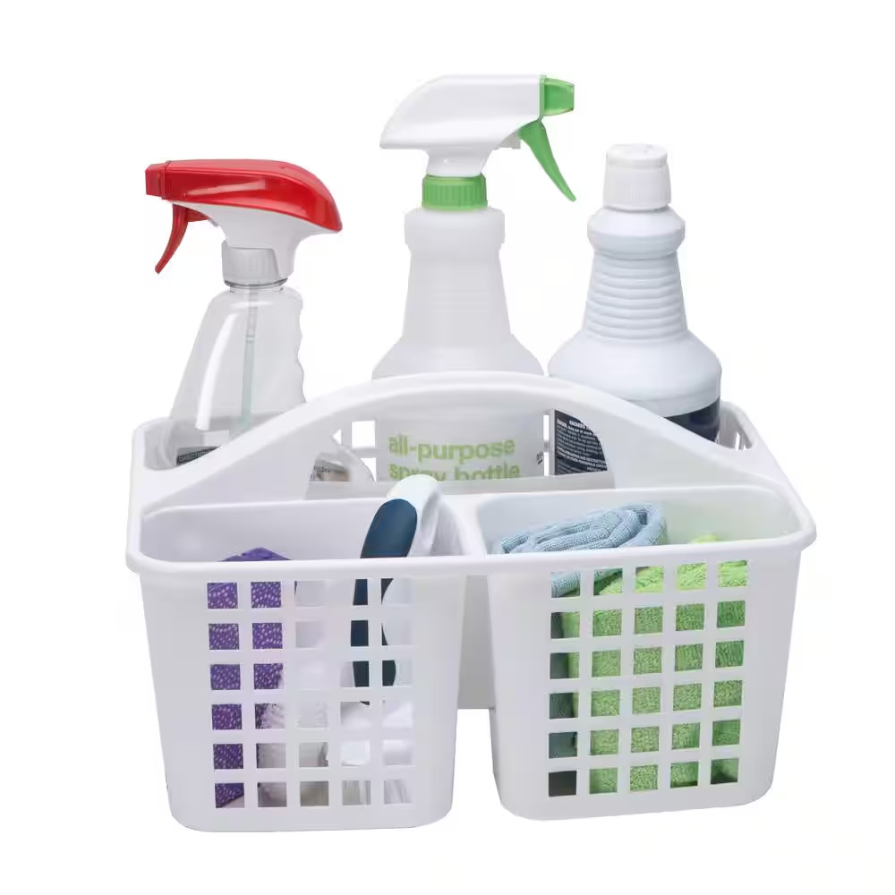 Caddy Basket with Handle in White