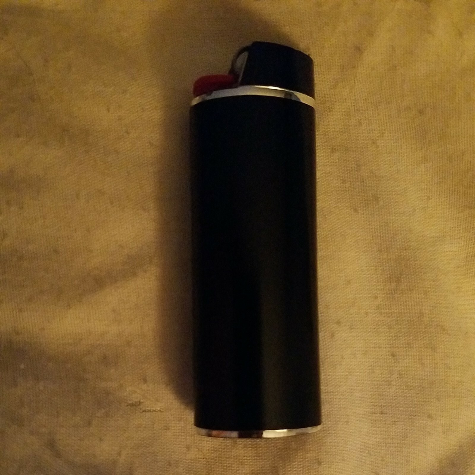 Vtg Lighter Case Black Metal Sleeve Western Cover Enamel Holder for Bic New USA